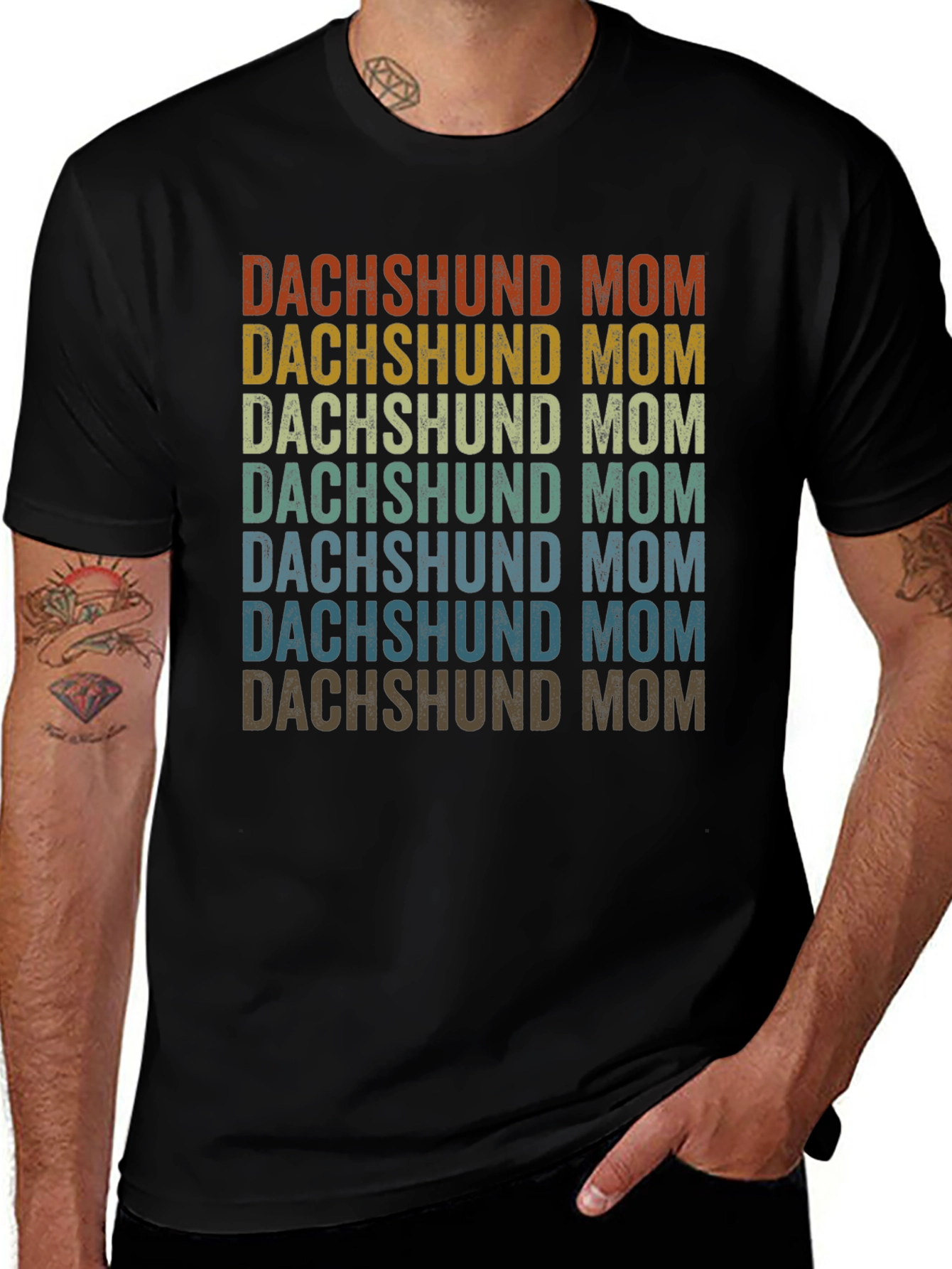 Dachshund Mom Retro T-Shirt