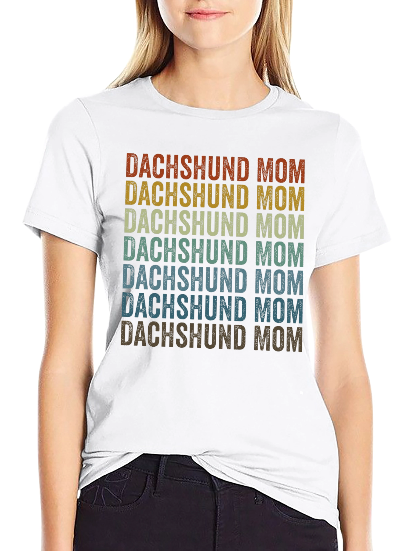 Dachshund Mom Retro T-Shirt