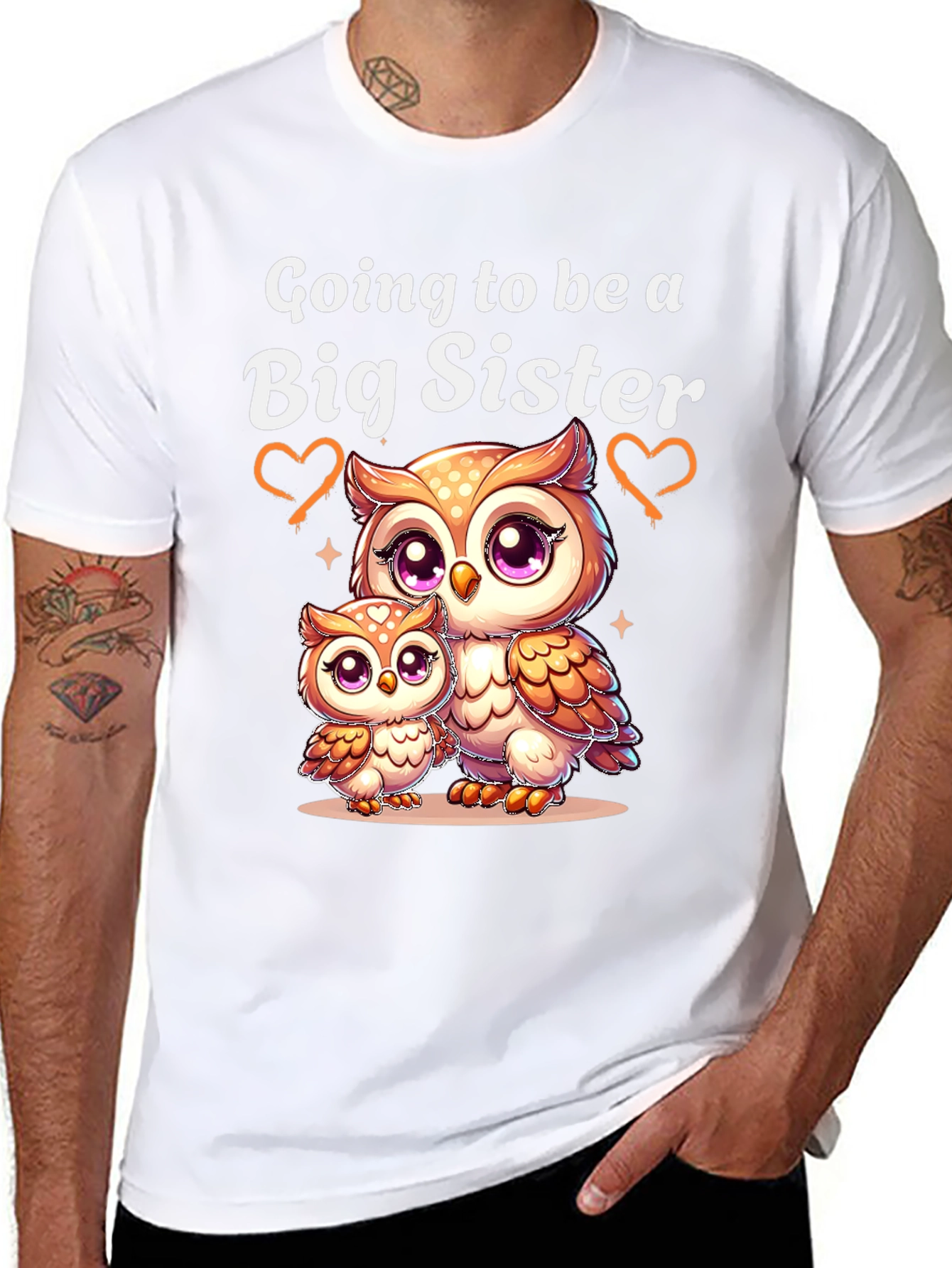 Big Sister Owl T-Shirt - Cute Pregnancy Announcement