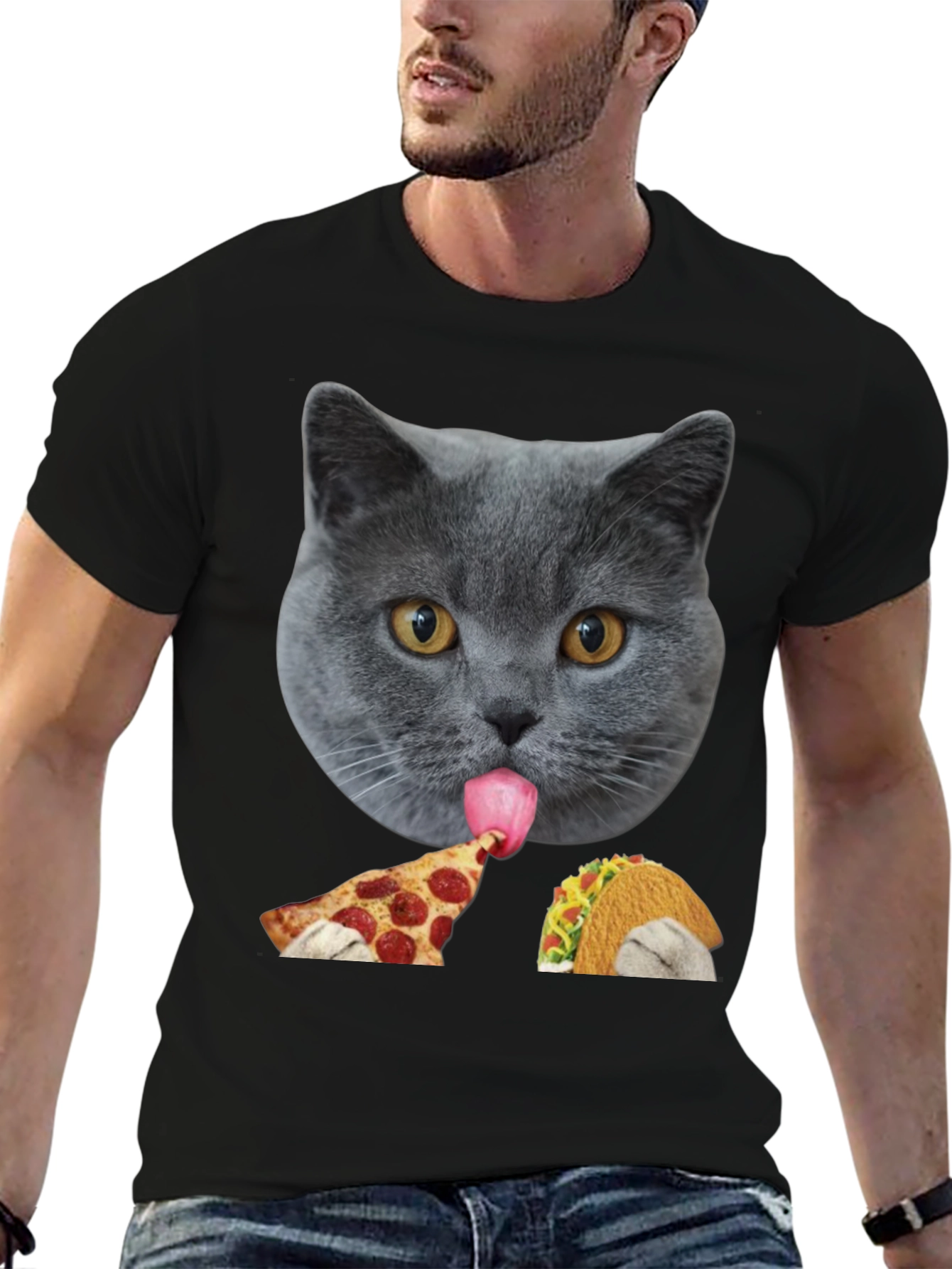 Cat Pizza & Taco Graphic Tee