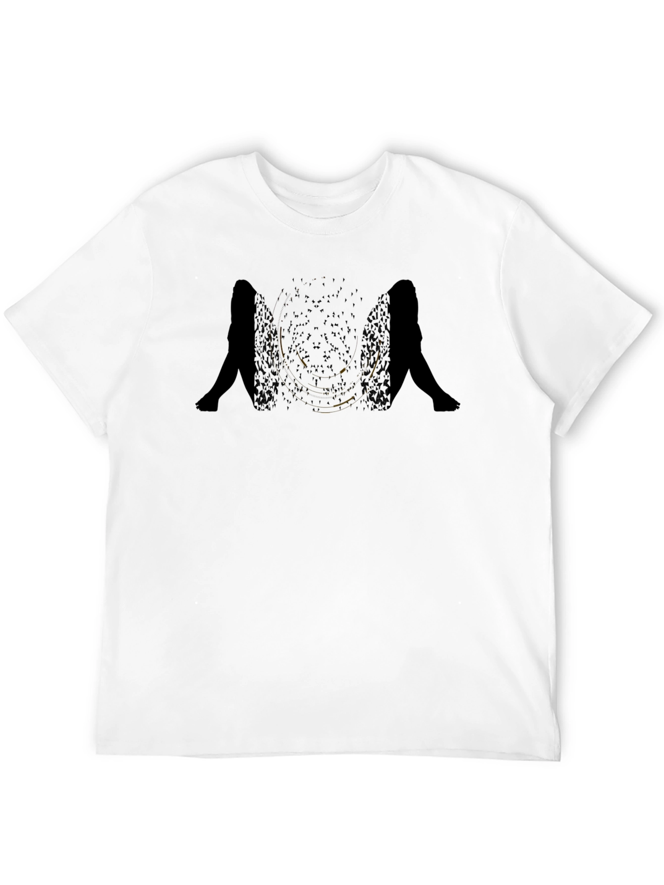 Abstract Silhouette Graphic Black T-Shirt