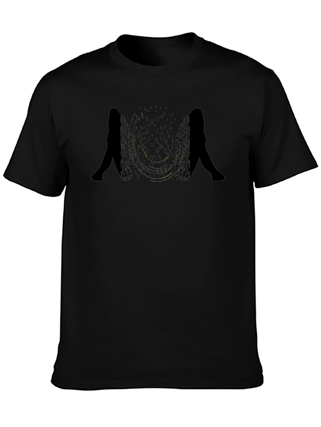 Abstract Silhouette Graphic Black T-Shirt