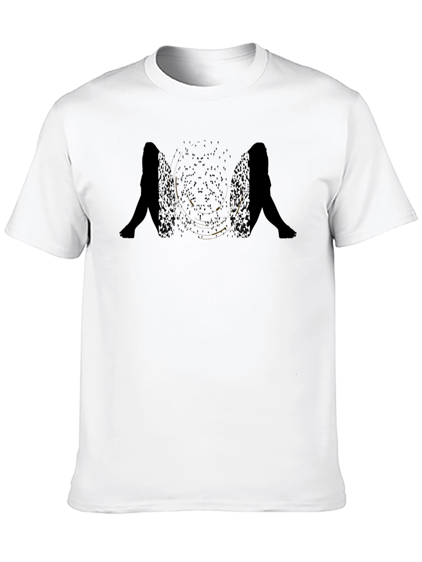 Abstract Silhouette Graphic Black T-Shirt