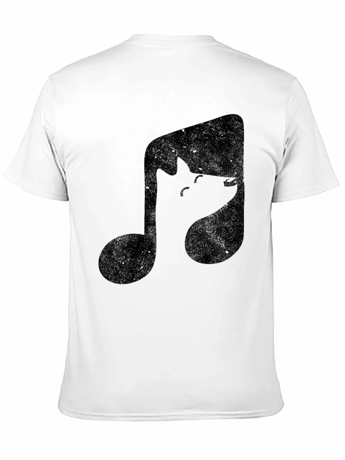 Music Note Wolf Graphic Tee - Black Cotton T-Shirt
