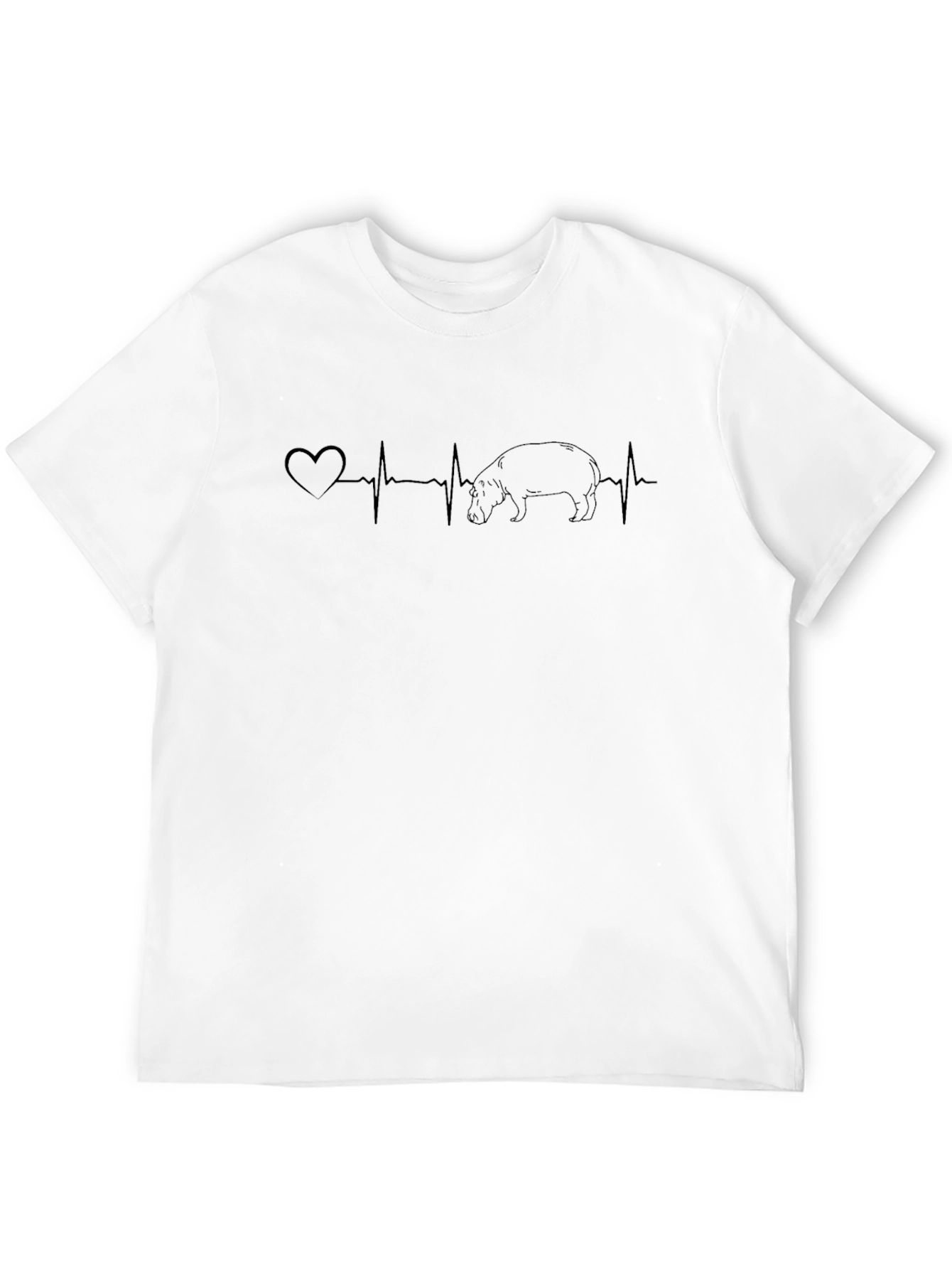 Hippo Heartbeat Graphic T-Shirt - Quirky Animal Lover Tee