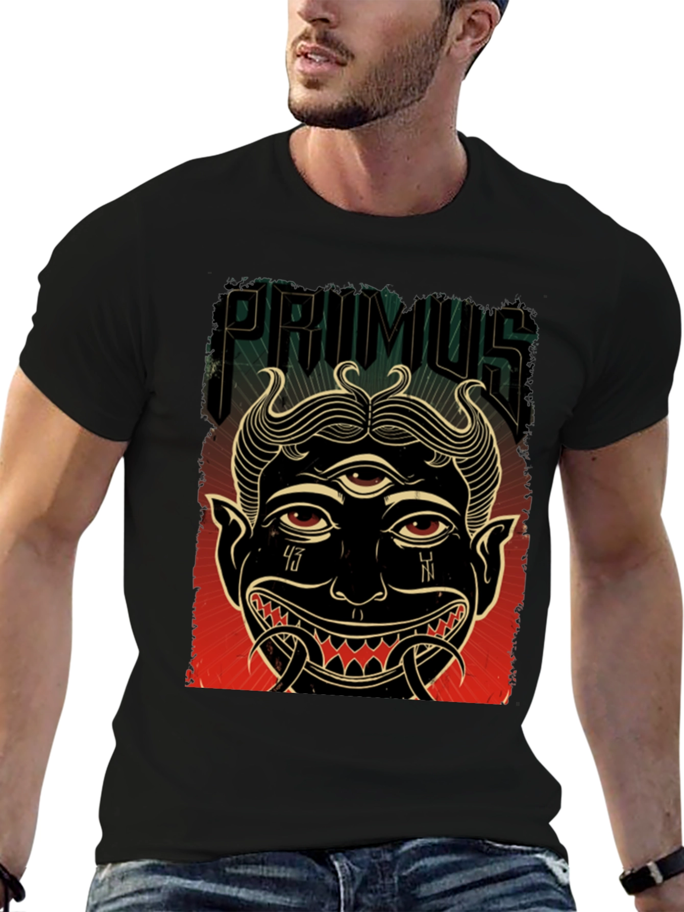 Primus Band T-Shirt Graphic Print Black Tee