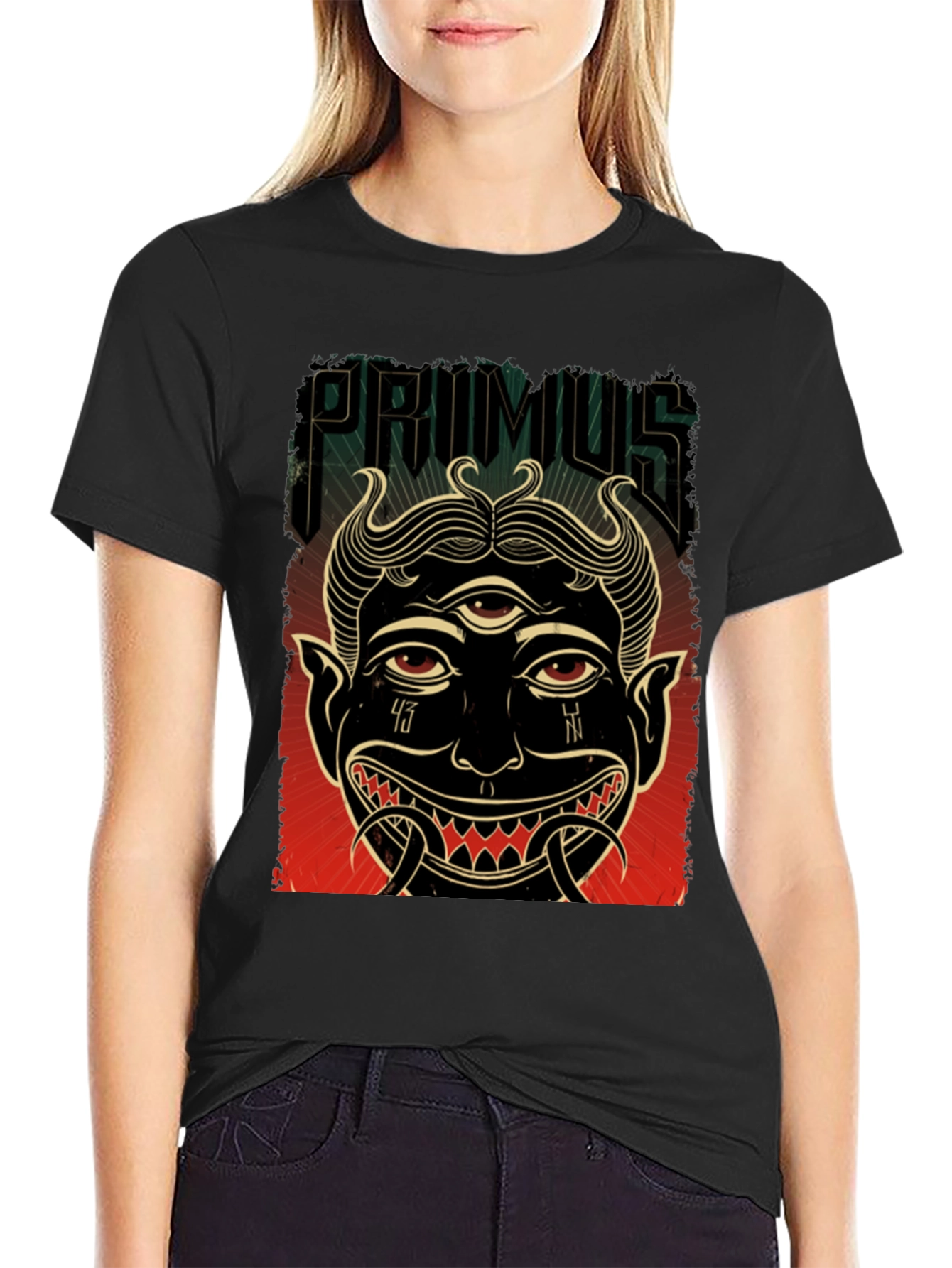 Primus Band T-Shirt Graphic Print Black Tee