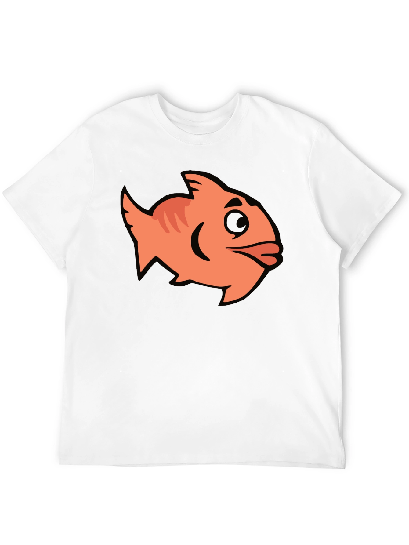 Cartoon Fish Graphic Black T-Shirt