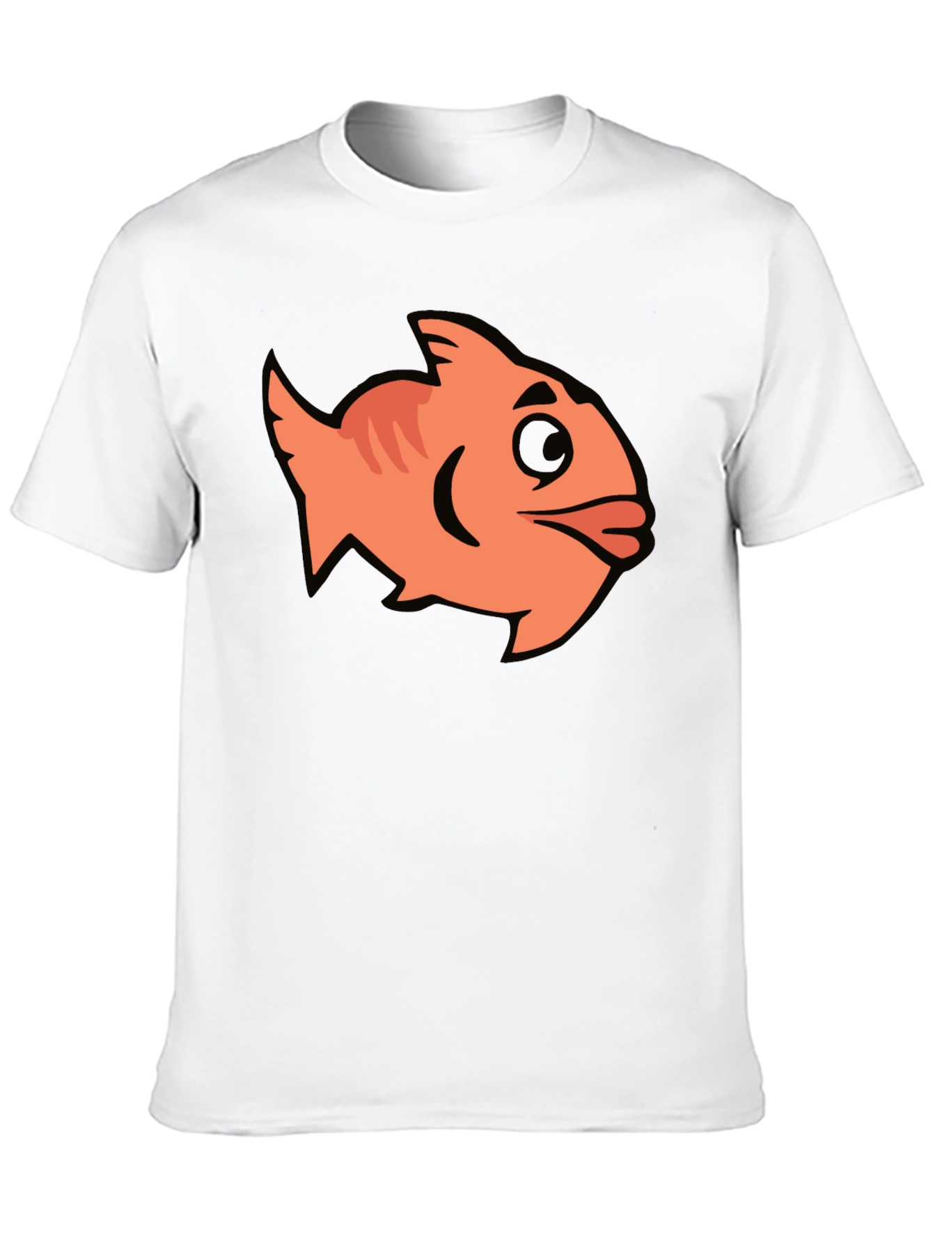 Cartoon Fish Graphic Black T-Shirt