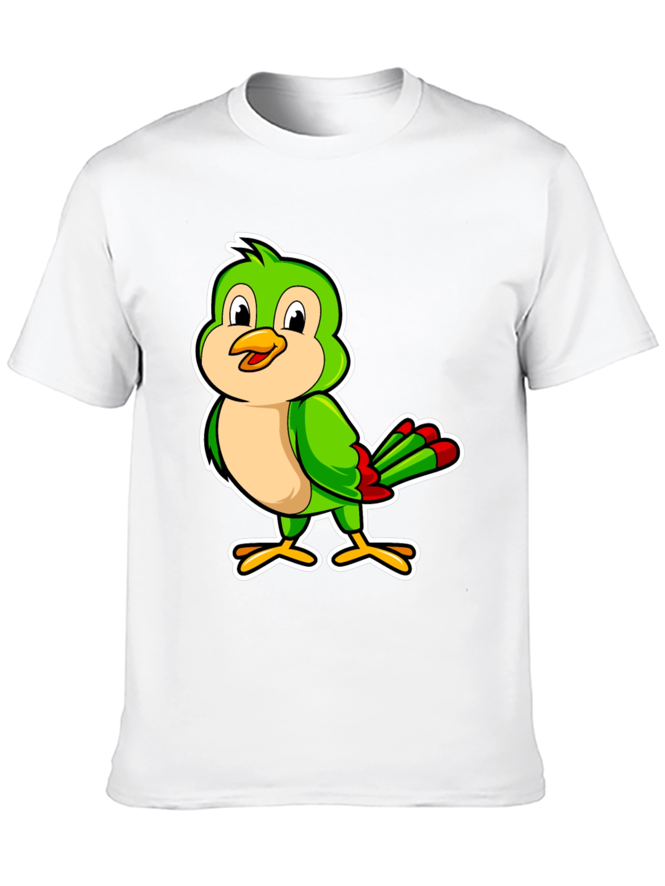 Green Bird Cartoon Graphic Tee