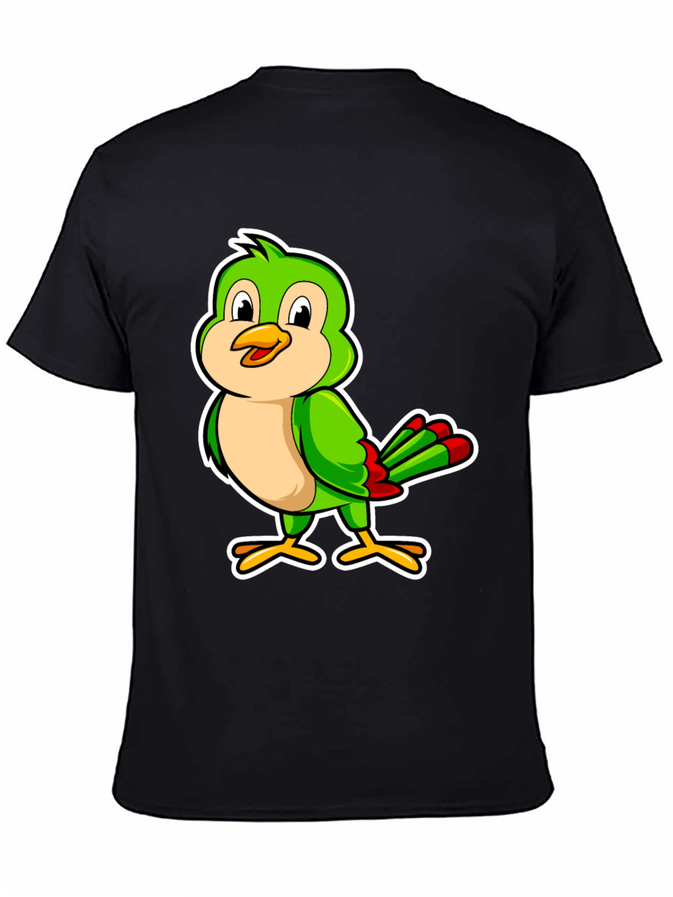 Green Bird Cartoon Graphic Tee