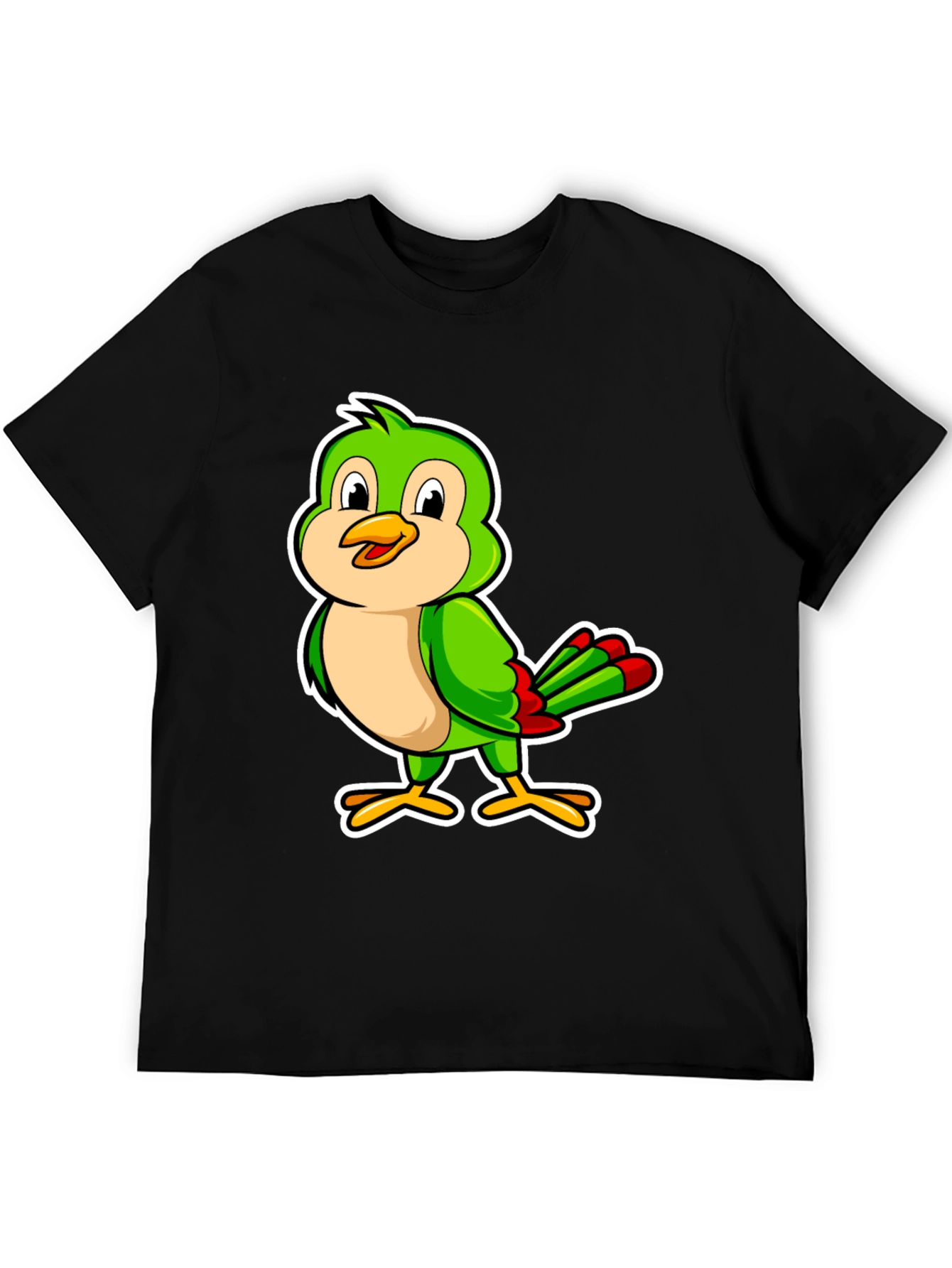 Green Bird Cartoon Graphic Tee