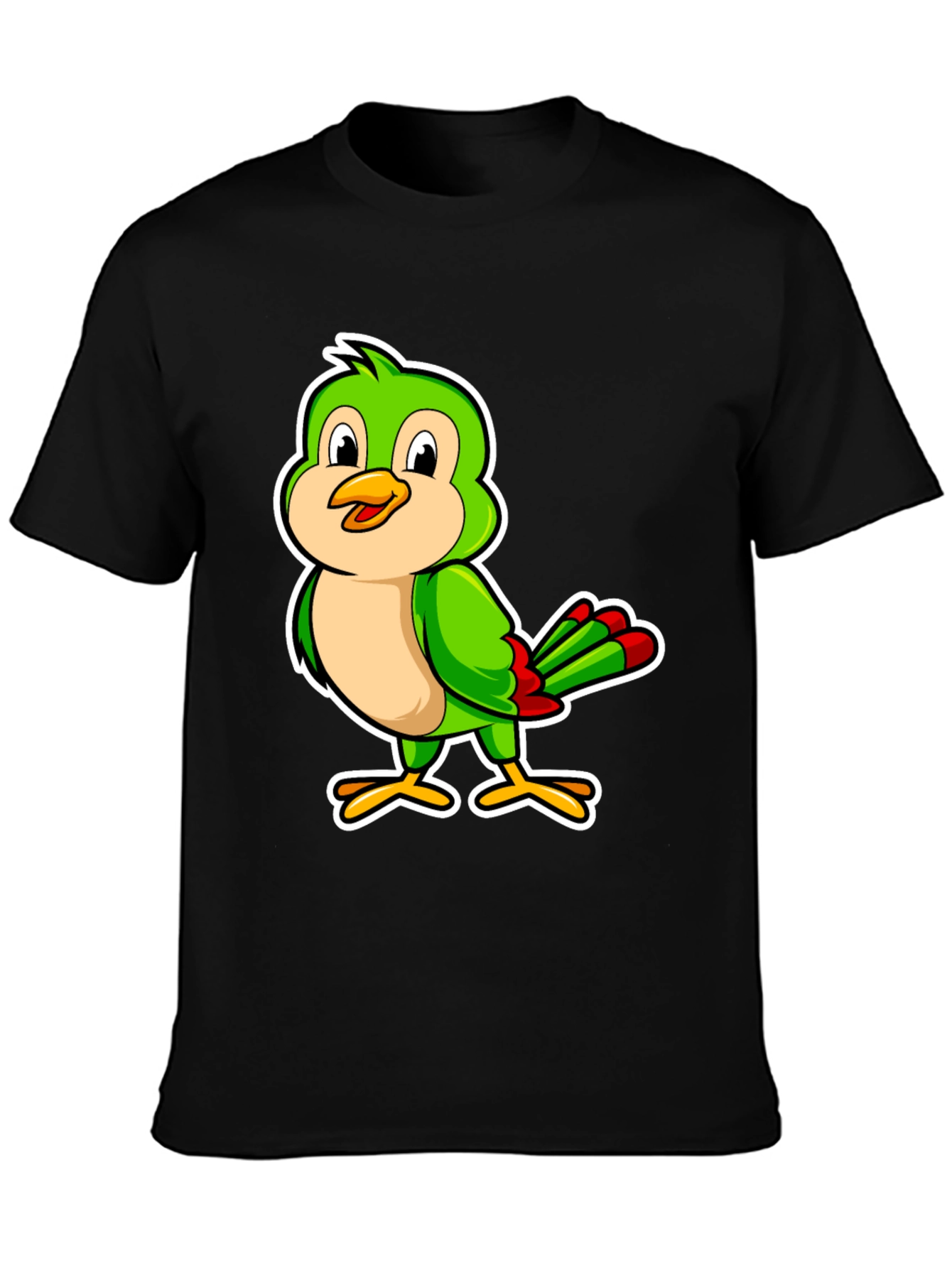 Green Bird Cartoon Graphic Tee