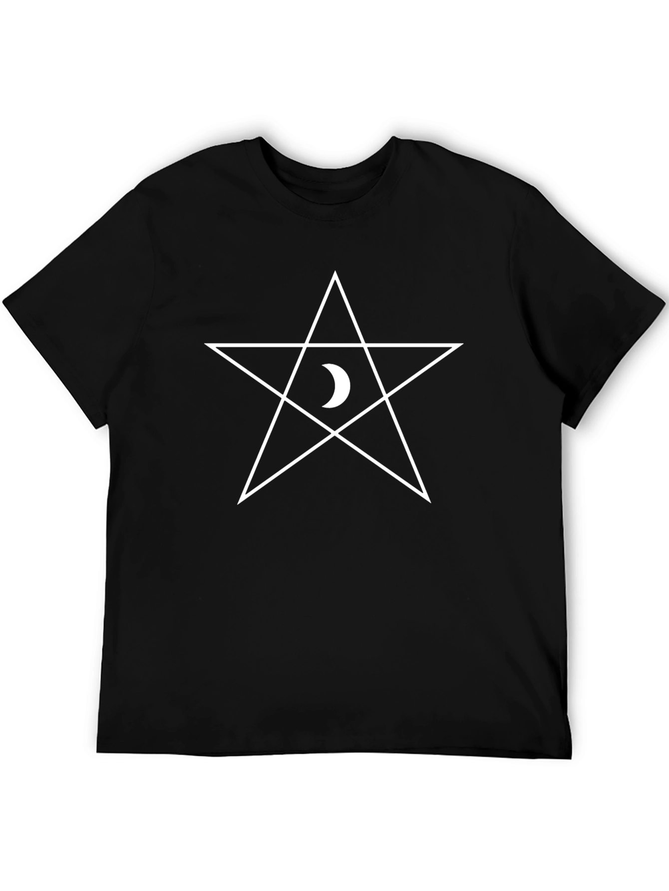 Occult Star Moon Graphic Black T-Shirt