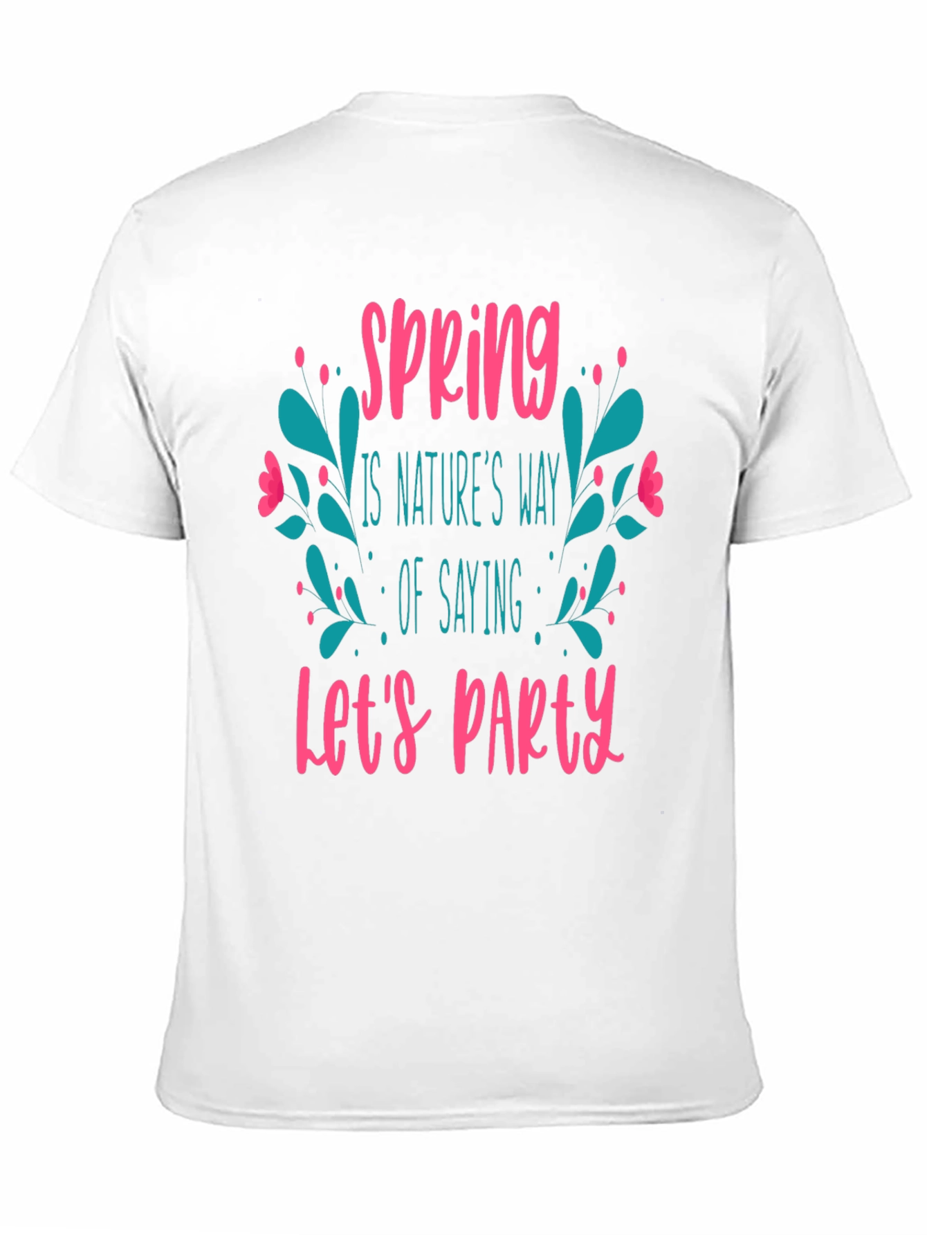 Spring Lets Party Black Graphic T-Shirt