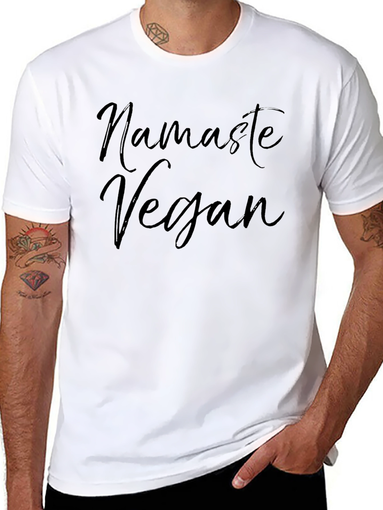 Namaste Vegan Black T-Shirt - Stylish & Comfortable