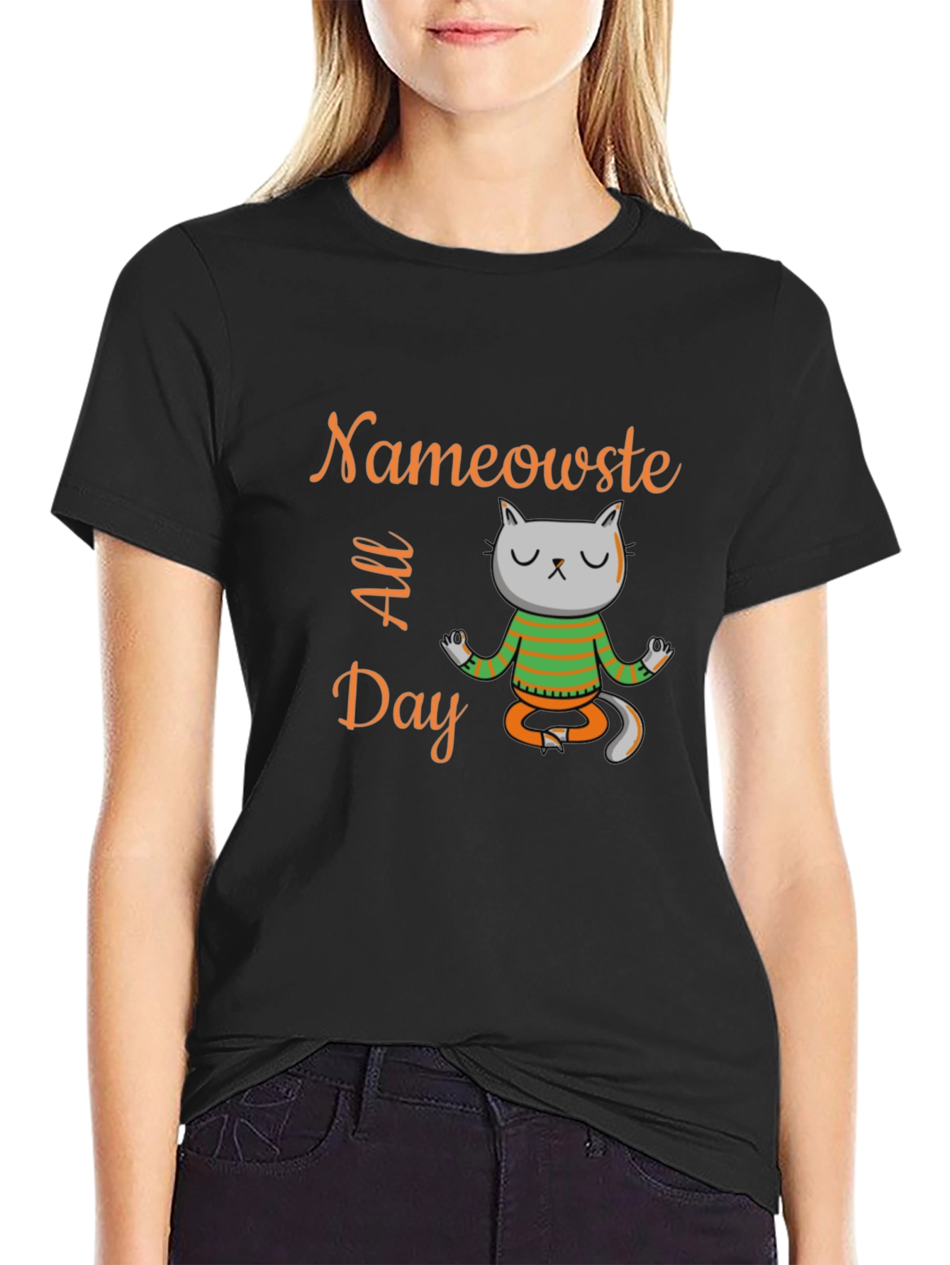 Nameowste All Day Black Tee