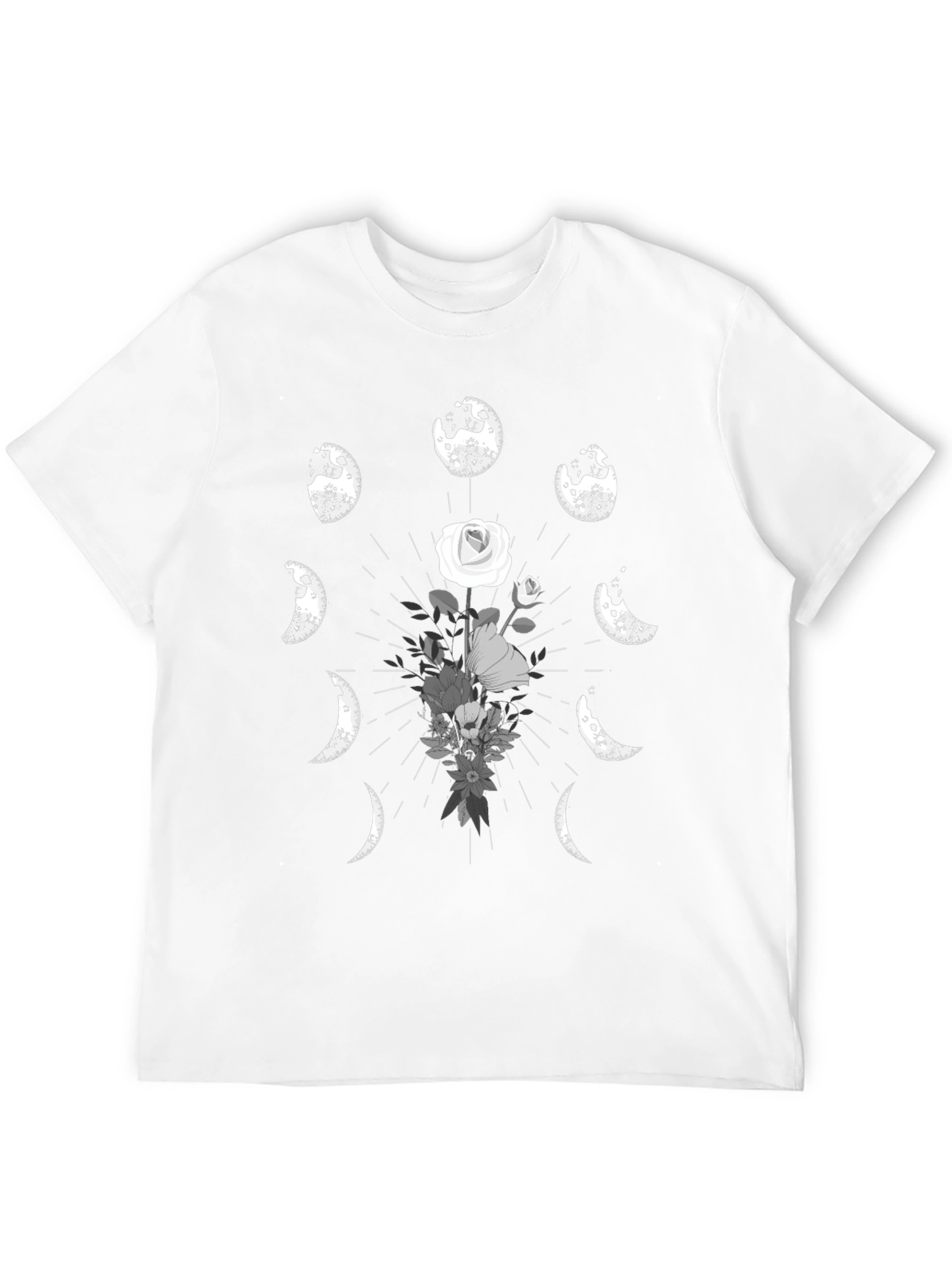 Lunar Flower T-Shirt - Dark Moon Phase Design