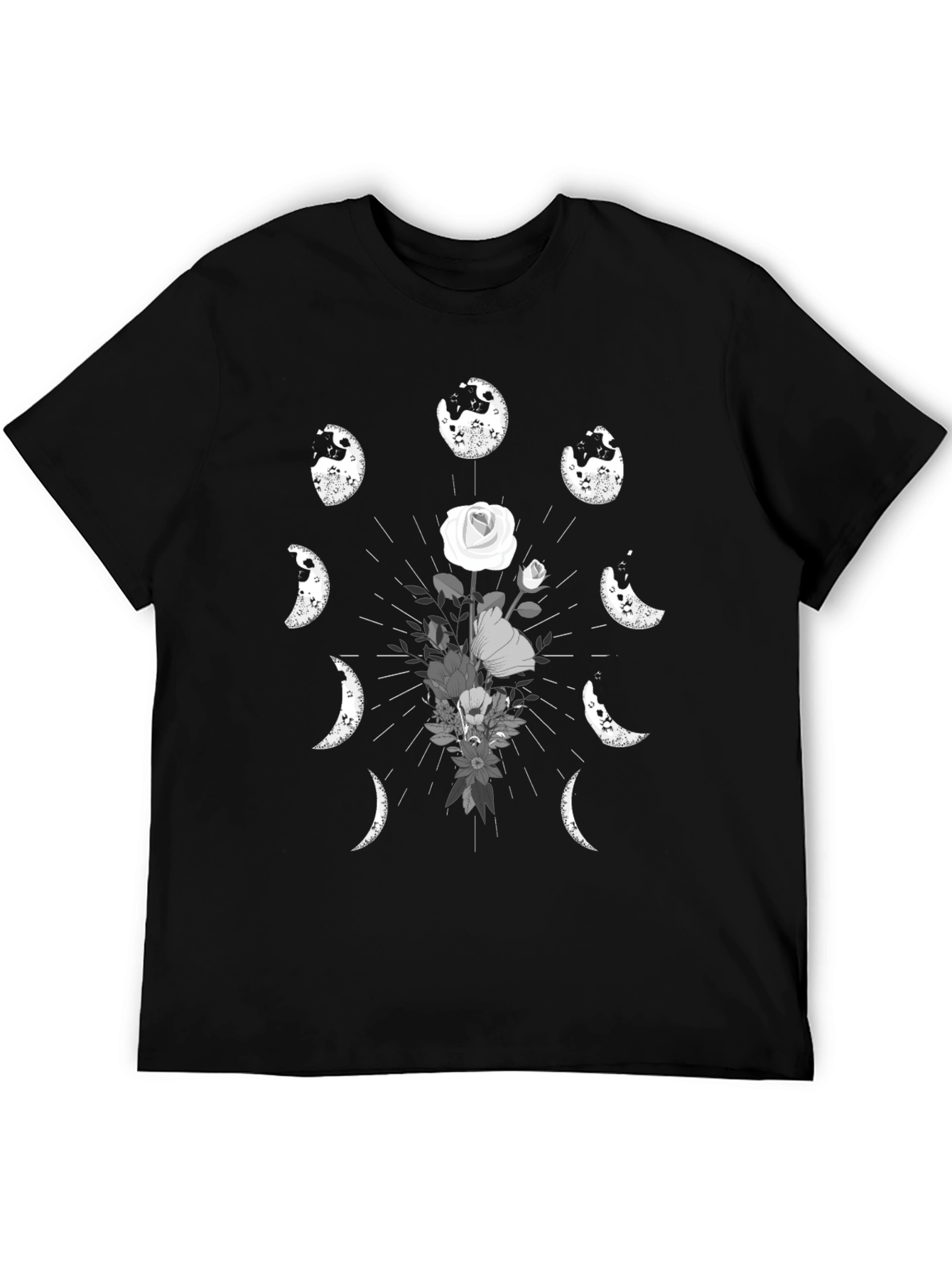Lunar Flower T-Shirt - Dark Moon Phase Design