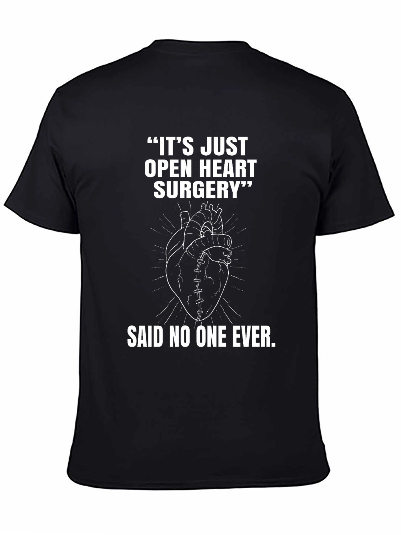 Open Heart Surgery Graphic Tee - Black Cotton