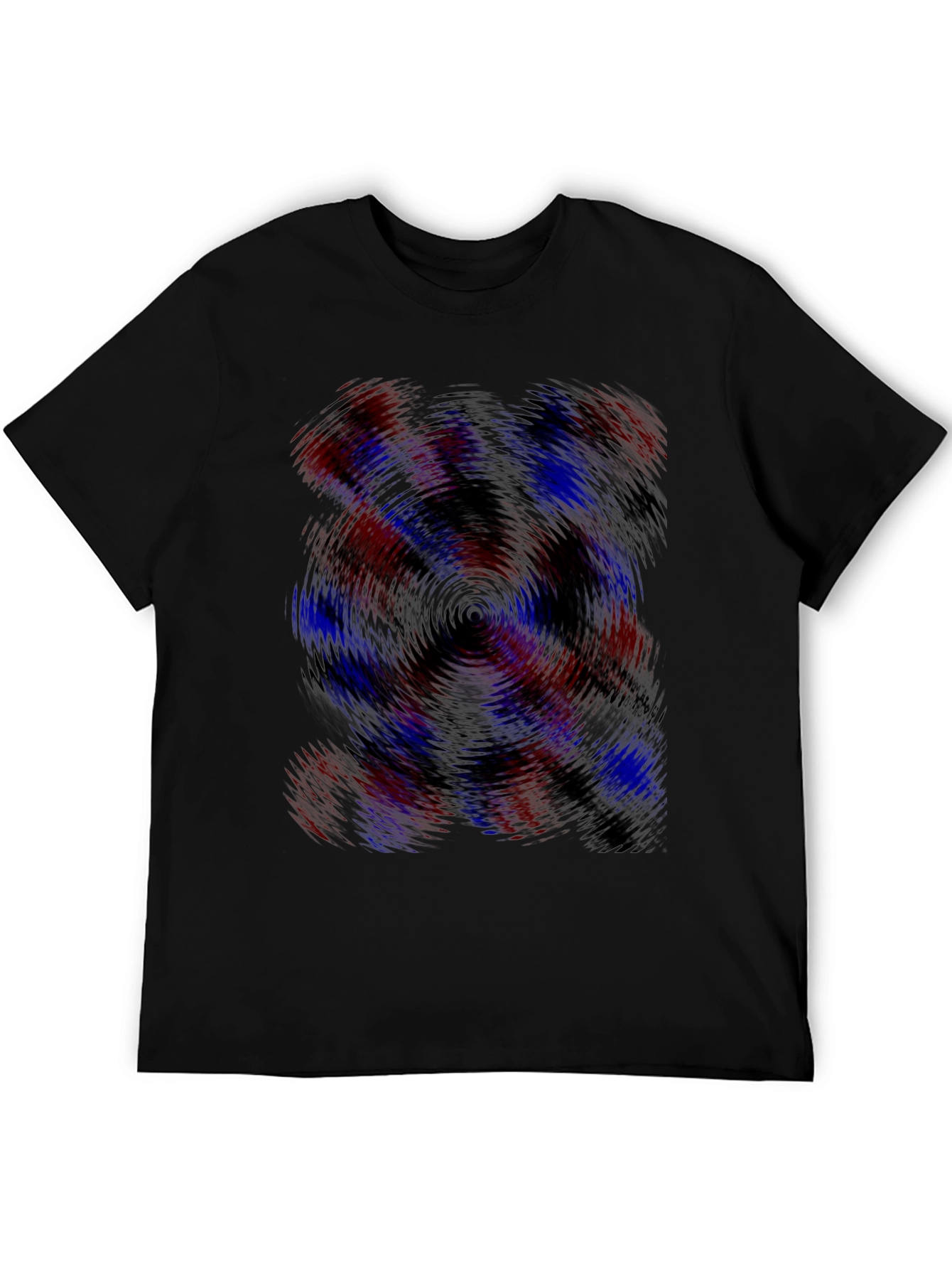 Abstract Swirl Graphic Tee - Black