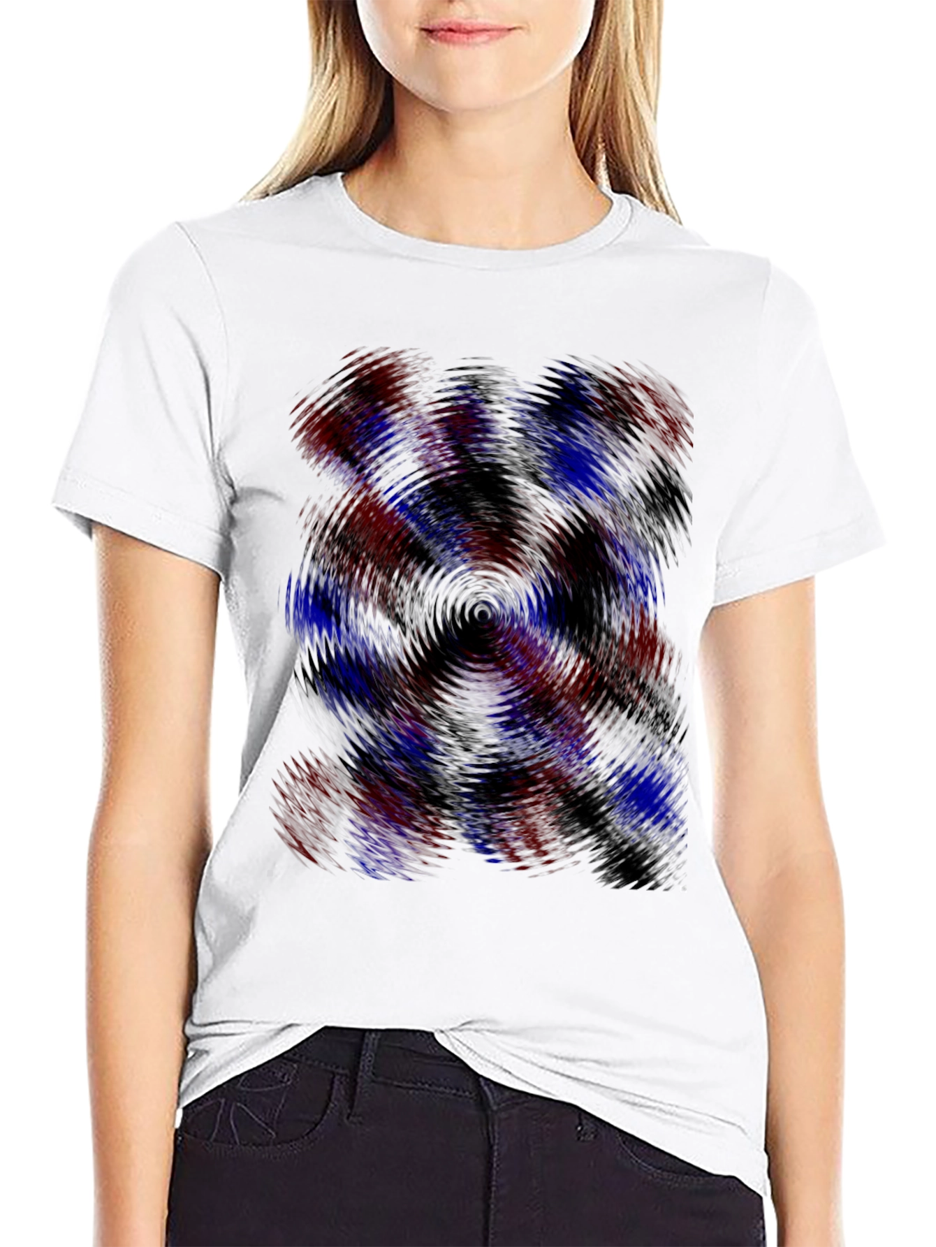 Abstract Swirl Graphic Tee - Black