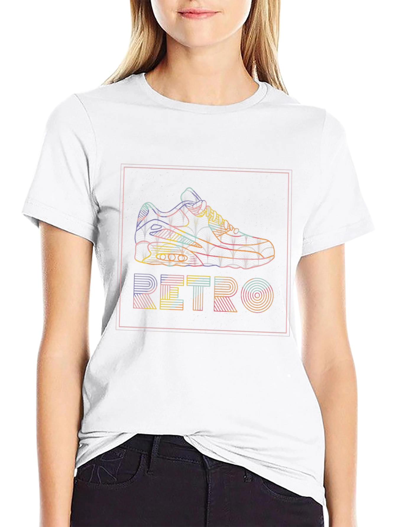 Retro Sneaker Graphic T-Shirt - Black