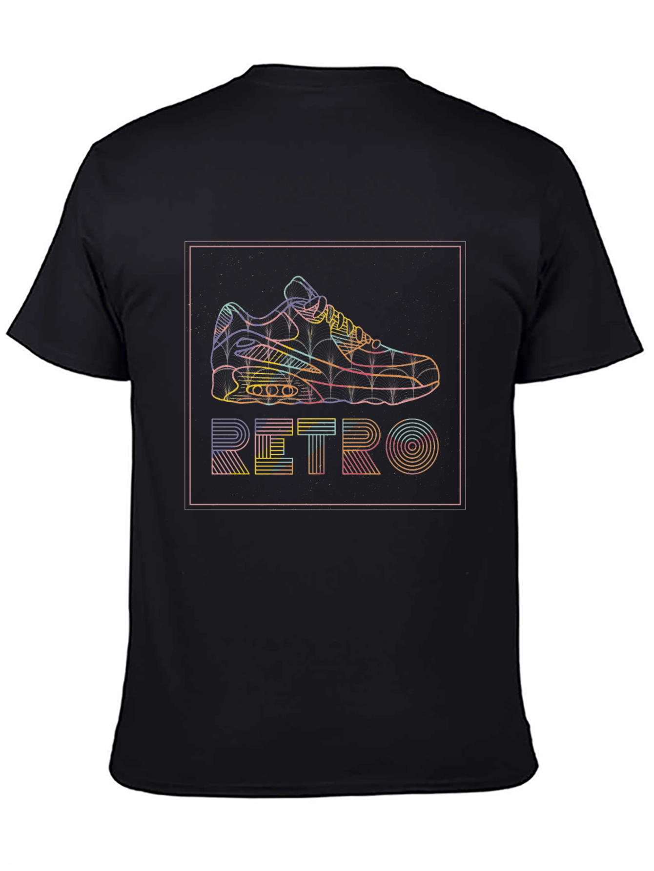 Retro Sneaker Graphic T-Shirt - Black
