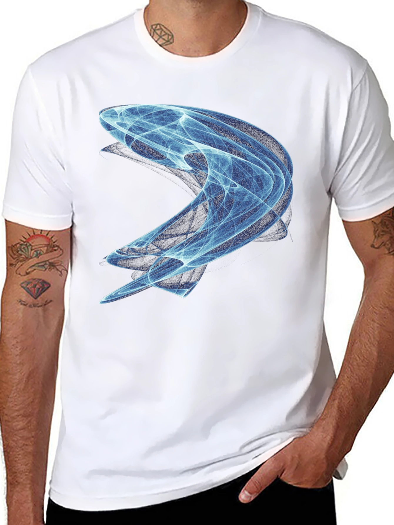 Abstract Swirl Graphic Tee - Modern Black T-Shirt