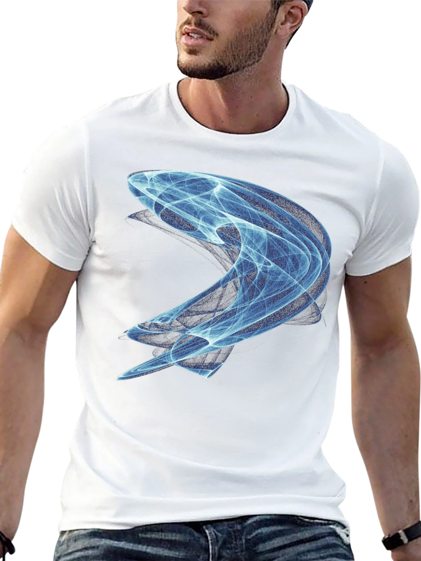 Abstract Swirl Graphic Tee - Modern Black T-Shirt