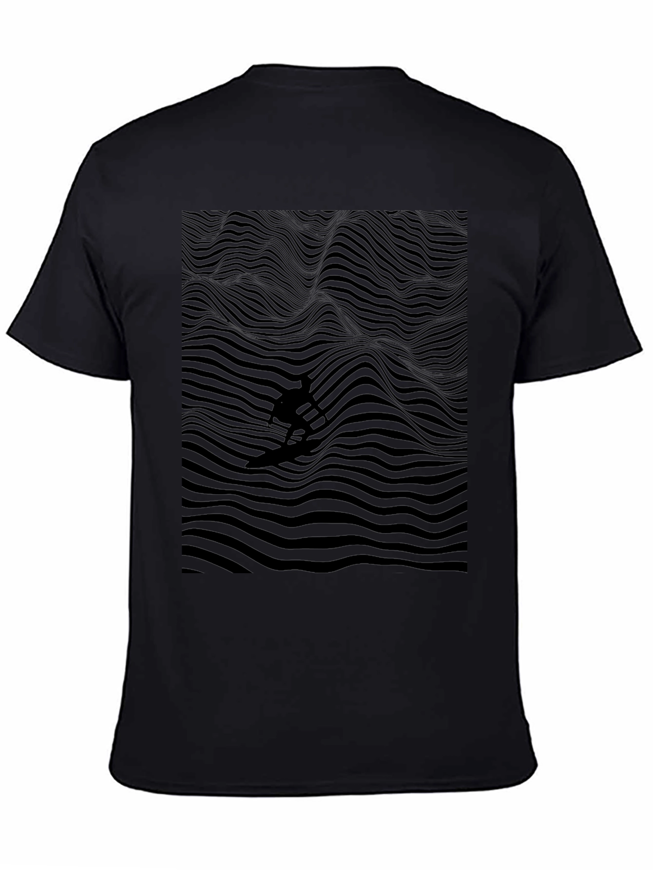 Monochrome Surfer Wave T-Shirt