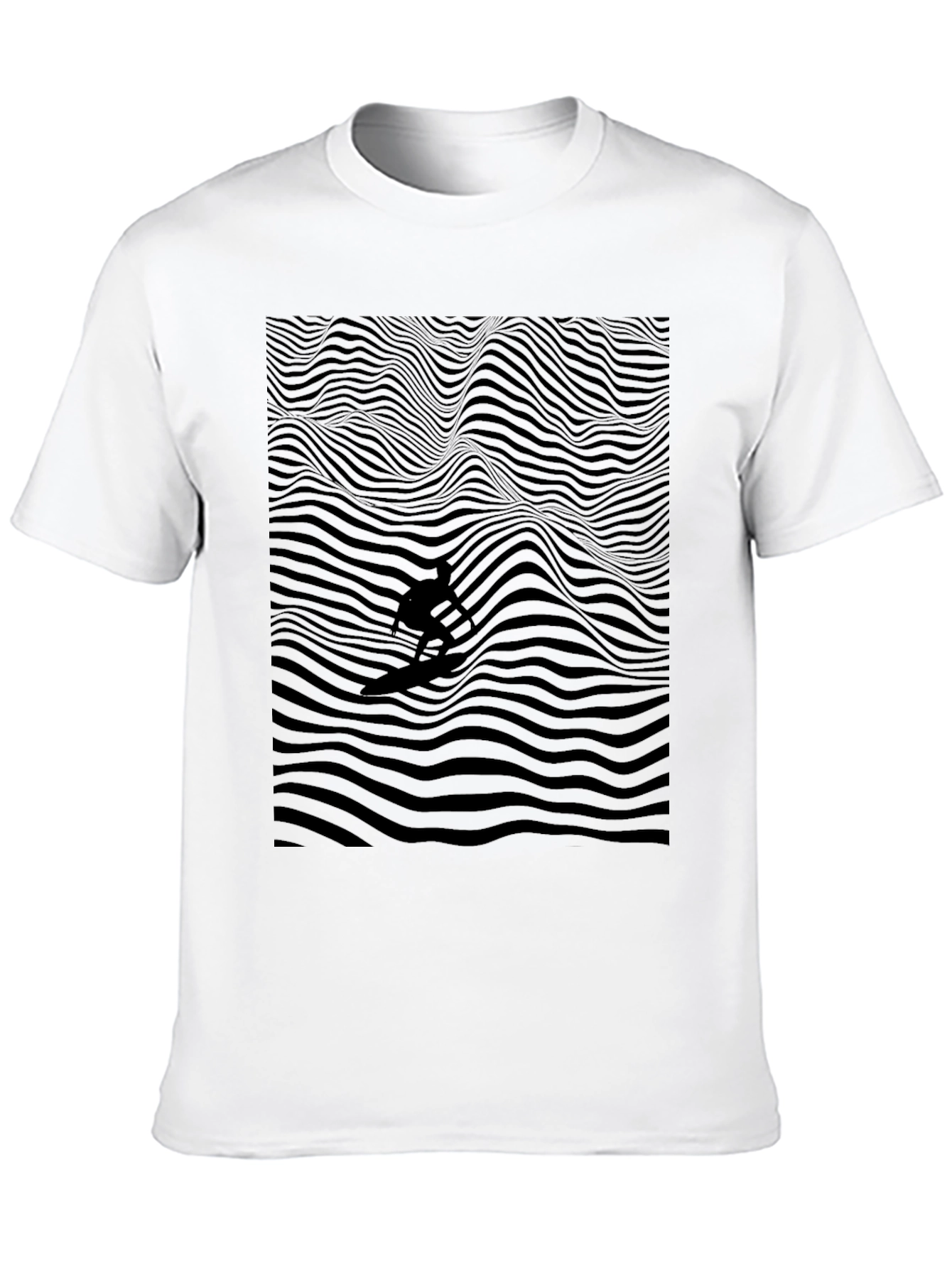 Monochrome Surfer Wave T-Shirt