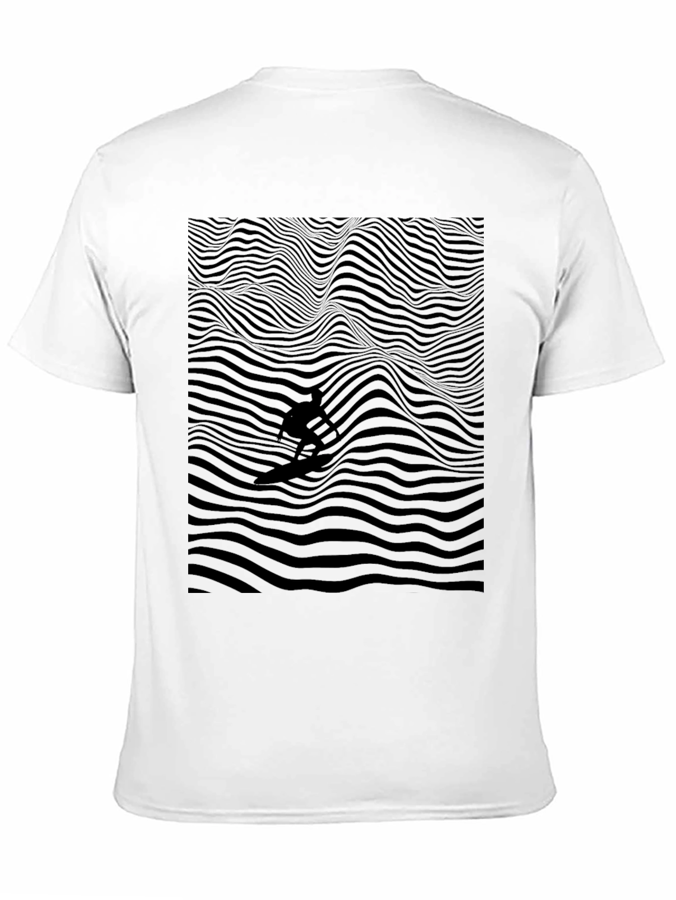 Monochrome Surfer Wave T-Shirt