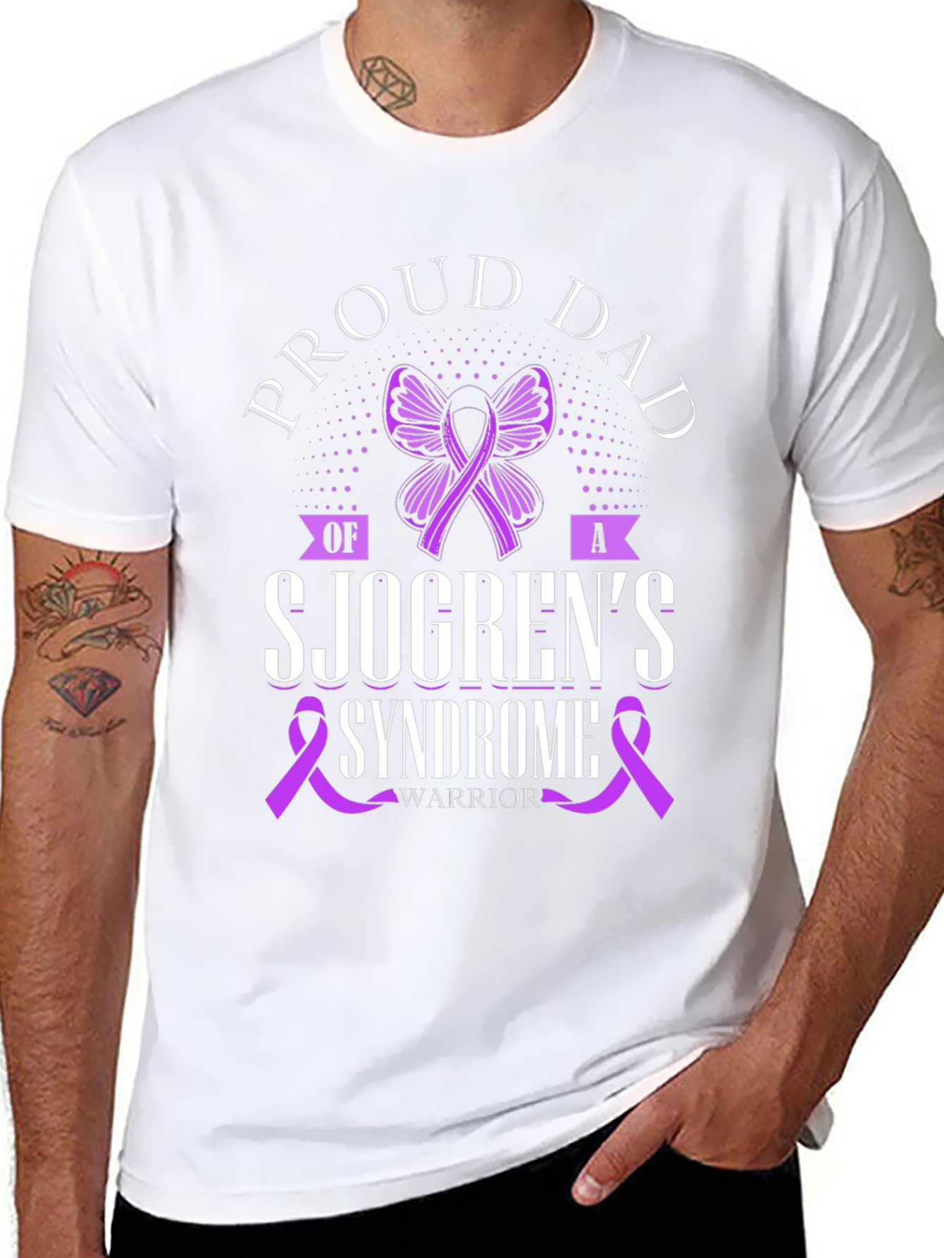 Proud Dad Sjögrens Syndrome Warrior T-Shirt