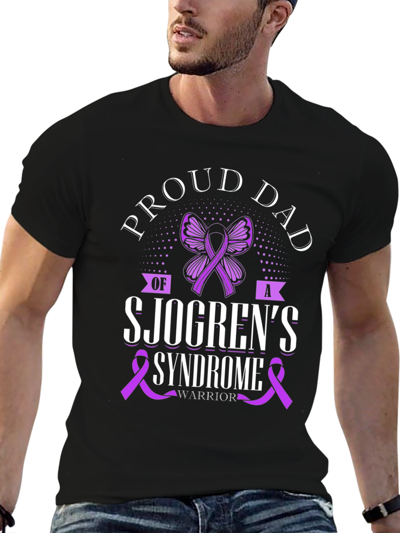 Proud Dad Sjögrens Syndrome Warrior T-Shirt