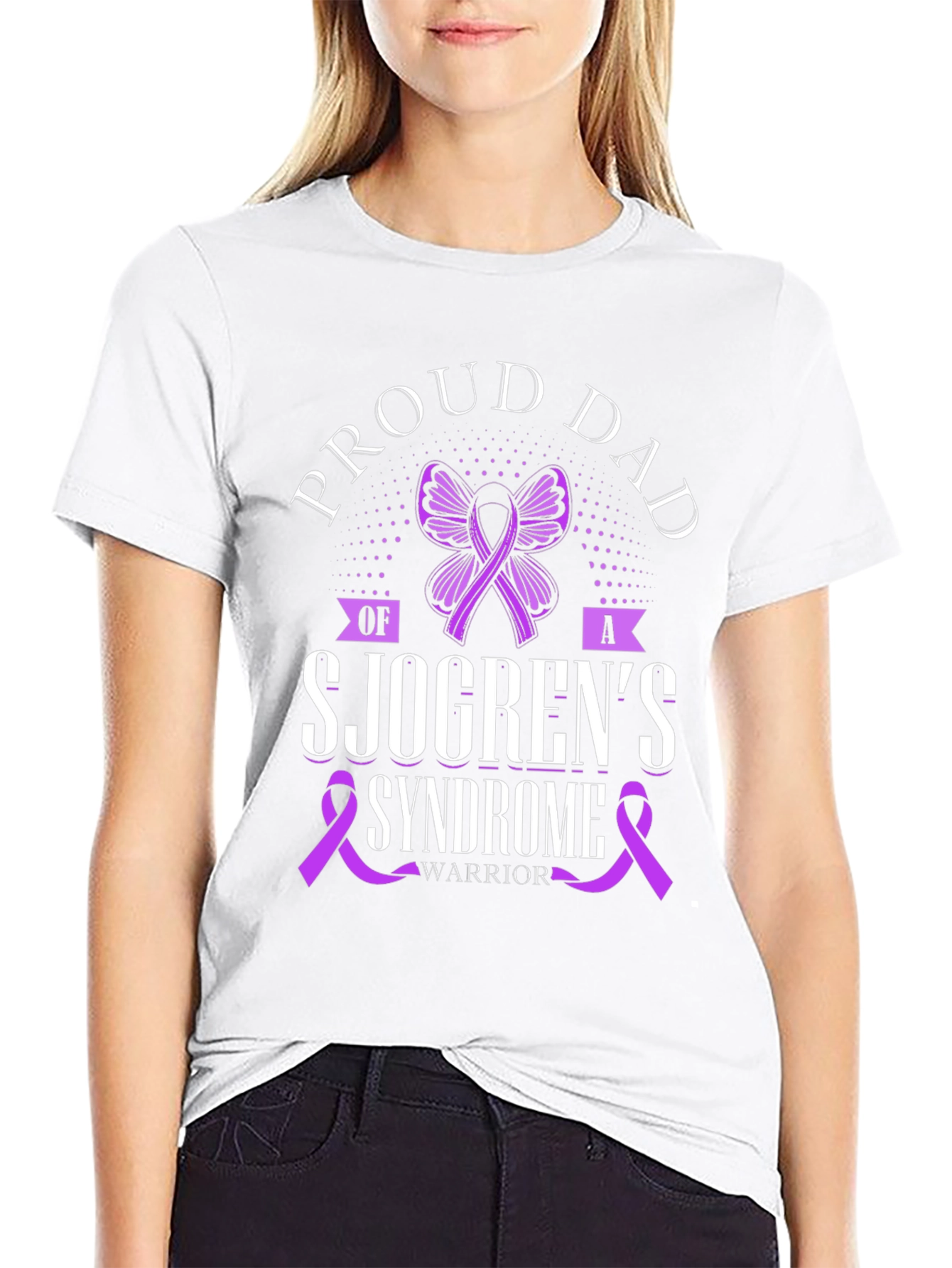 Proud Dad Sjögrens Syndrome Warrior T-Shirt