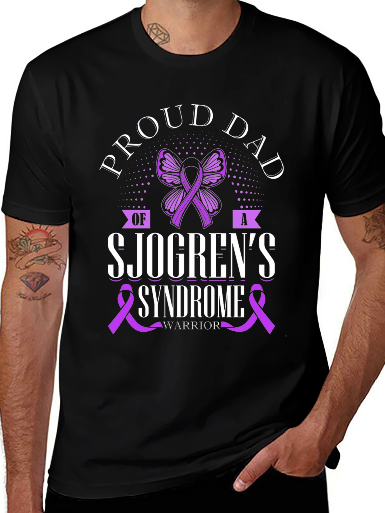 Proud Dad Sjögrens Syndrome Warrior T-Shirt