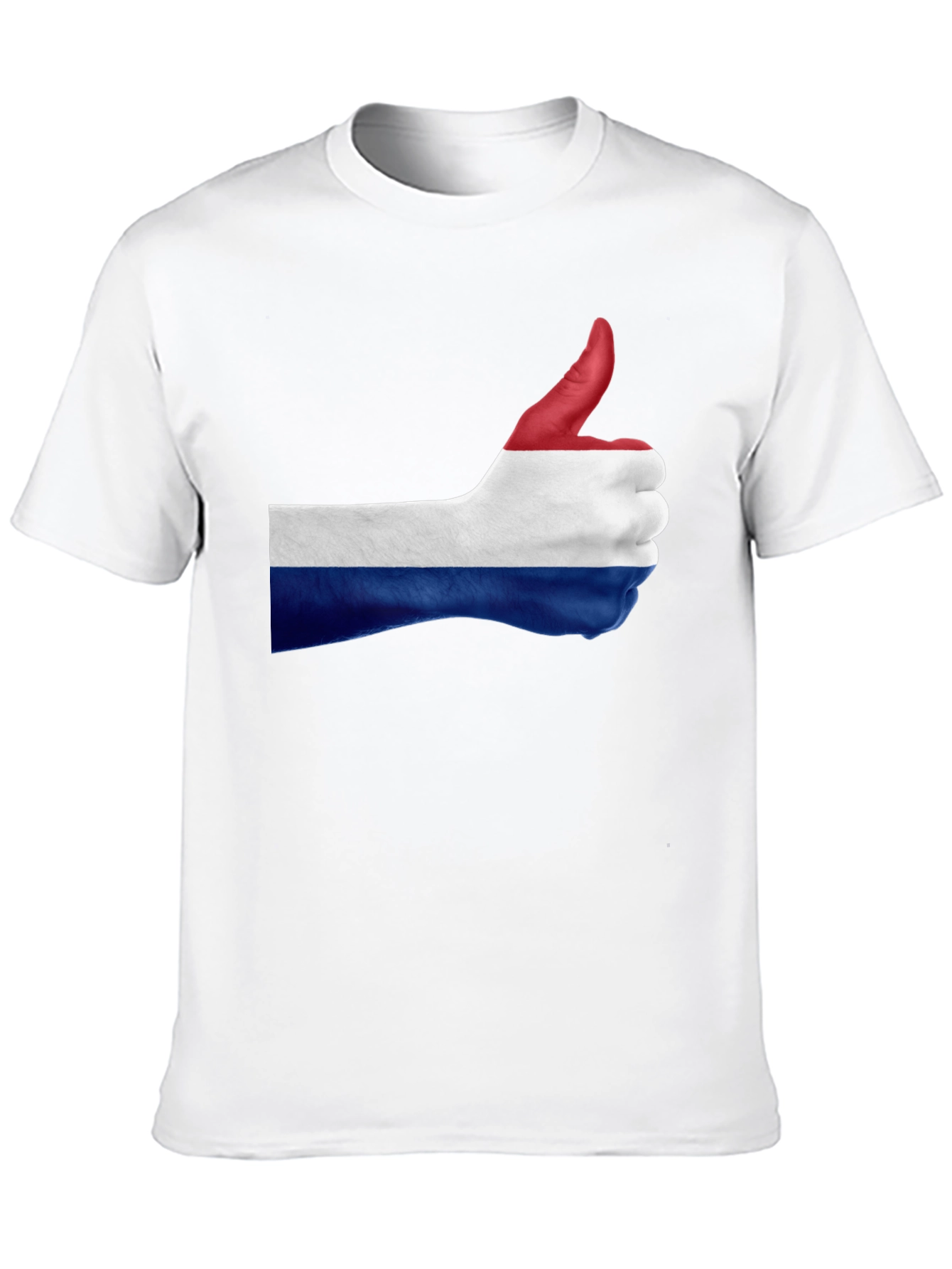 Netherlands Flag Thumbs Up Black T-Shirt