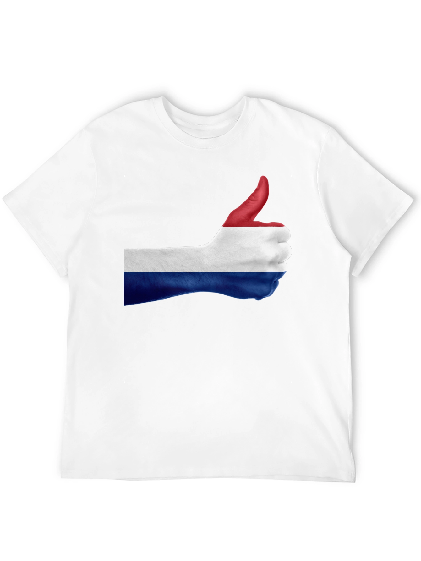 Netherlands Flag Thumbs Up Black T-Shirt