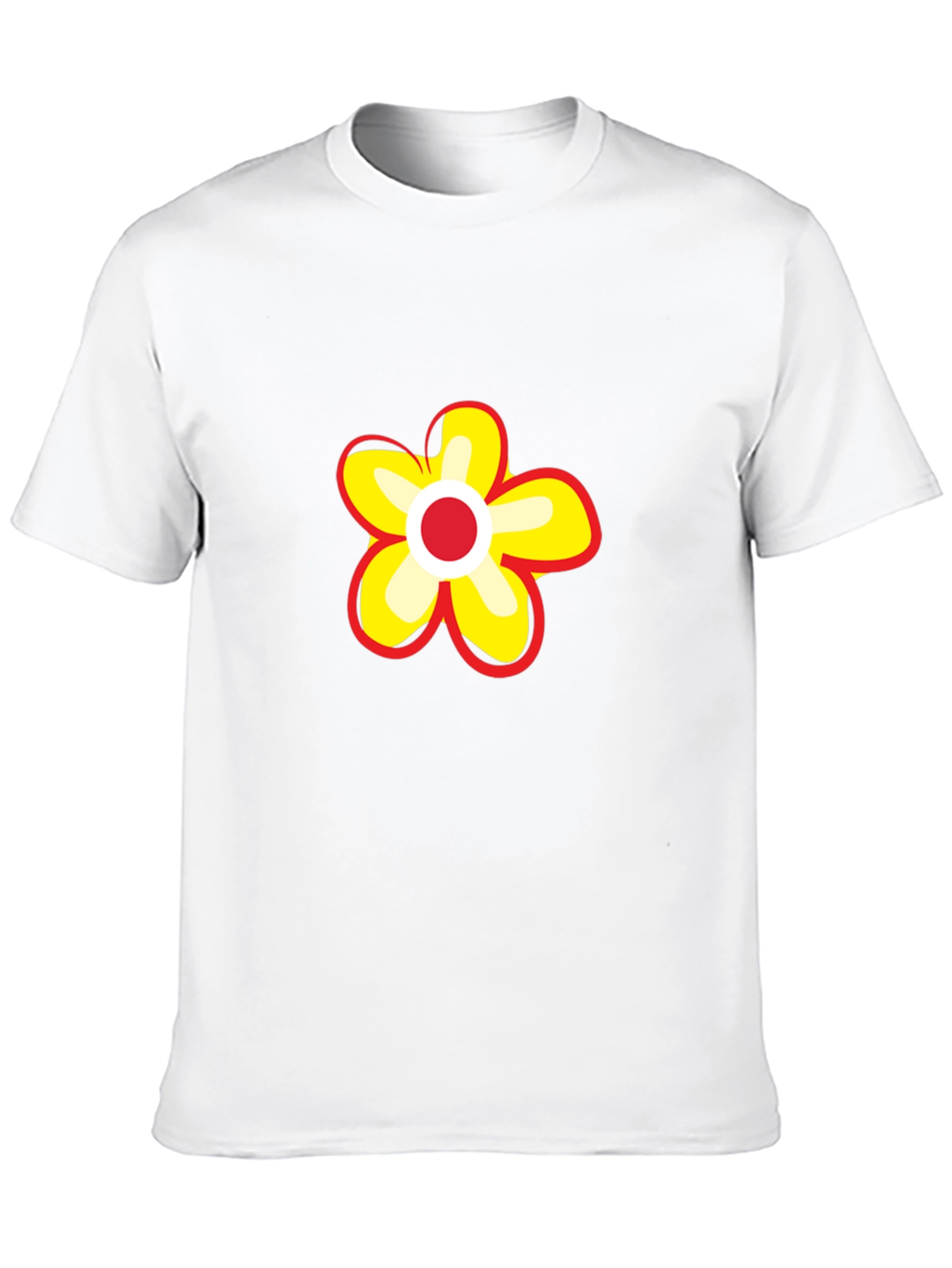 Black T-Shirt with Flower Graphic