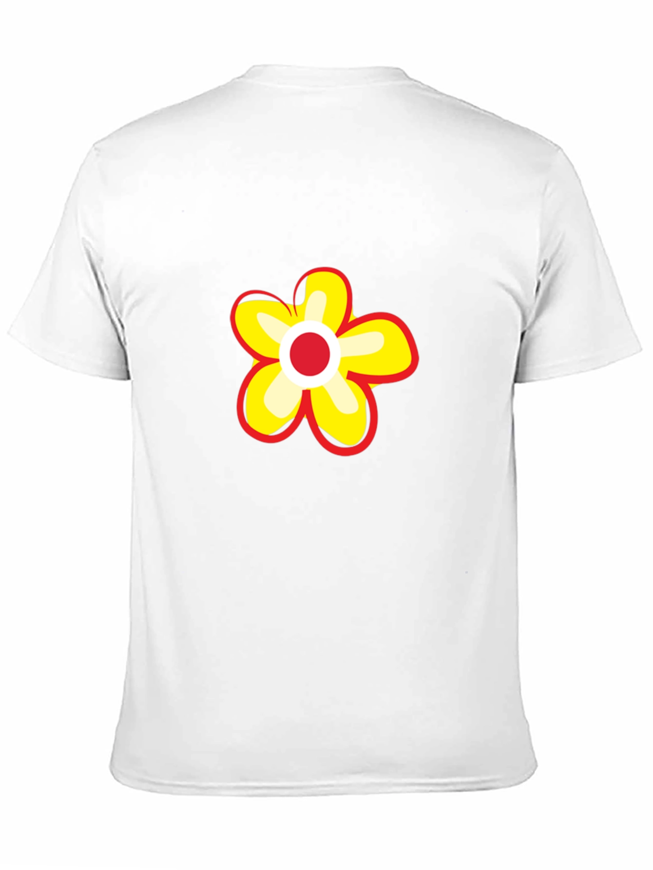 Black T-Shirt with Flower Graphic