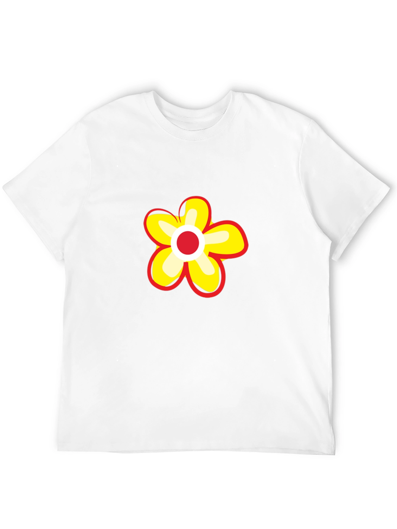 Black T-Shirt with Flower Graphic