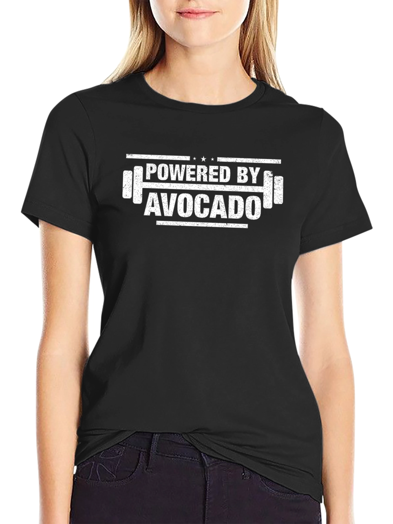 Powered By Avocado Black T-Shirt