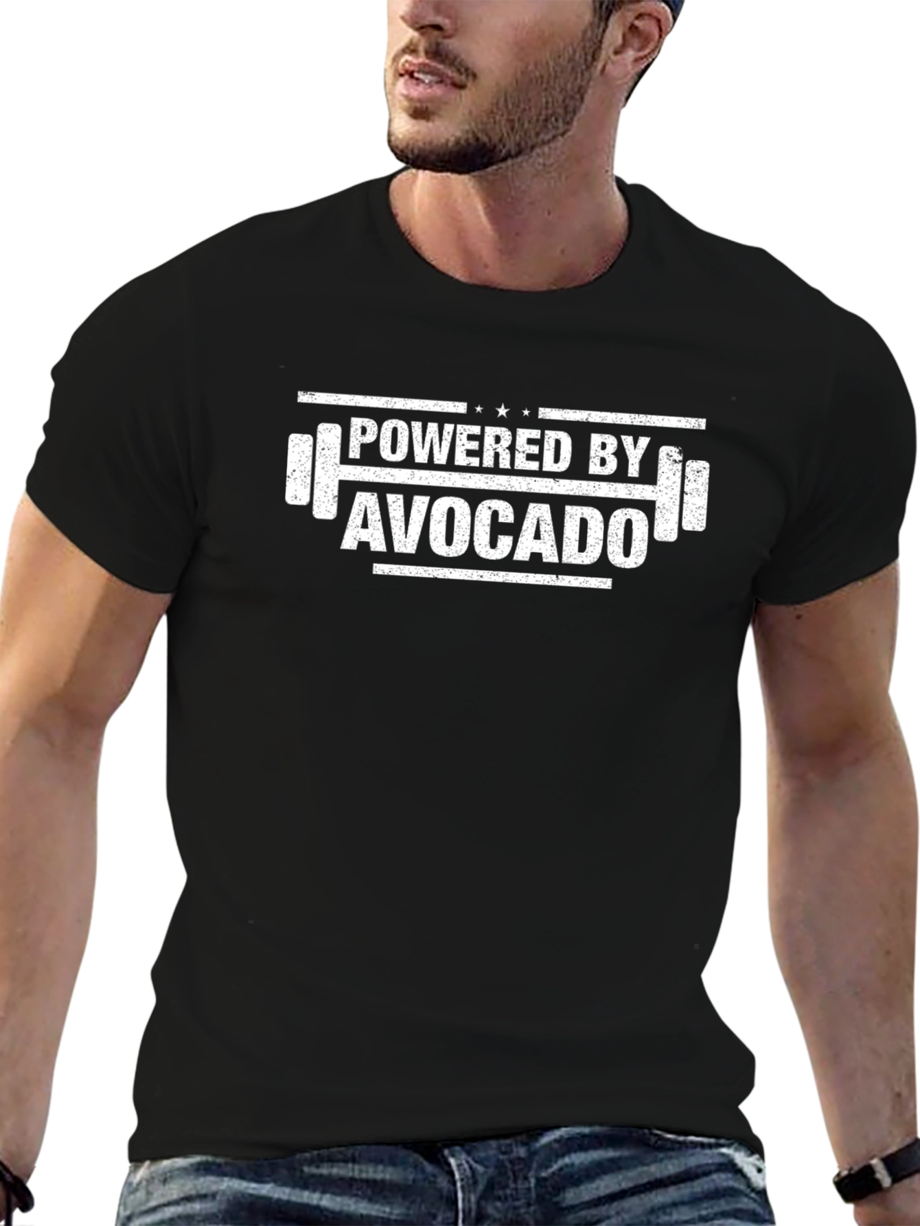 Powered By Avocado Black T-Shirt