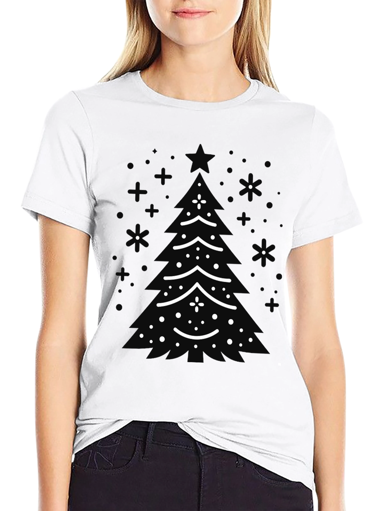 Festive Christmas Tree Graphic Tee - Holiday Style