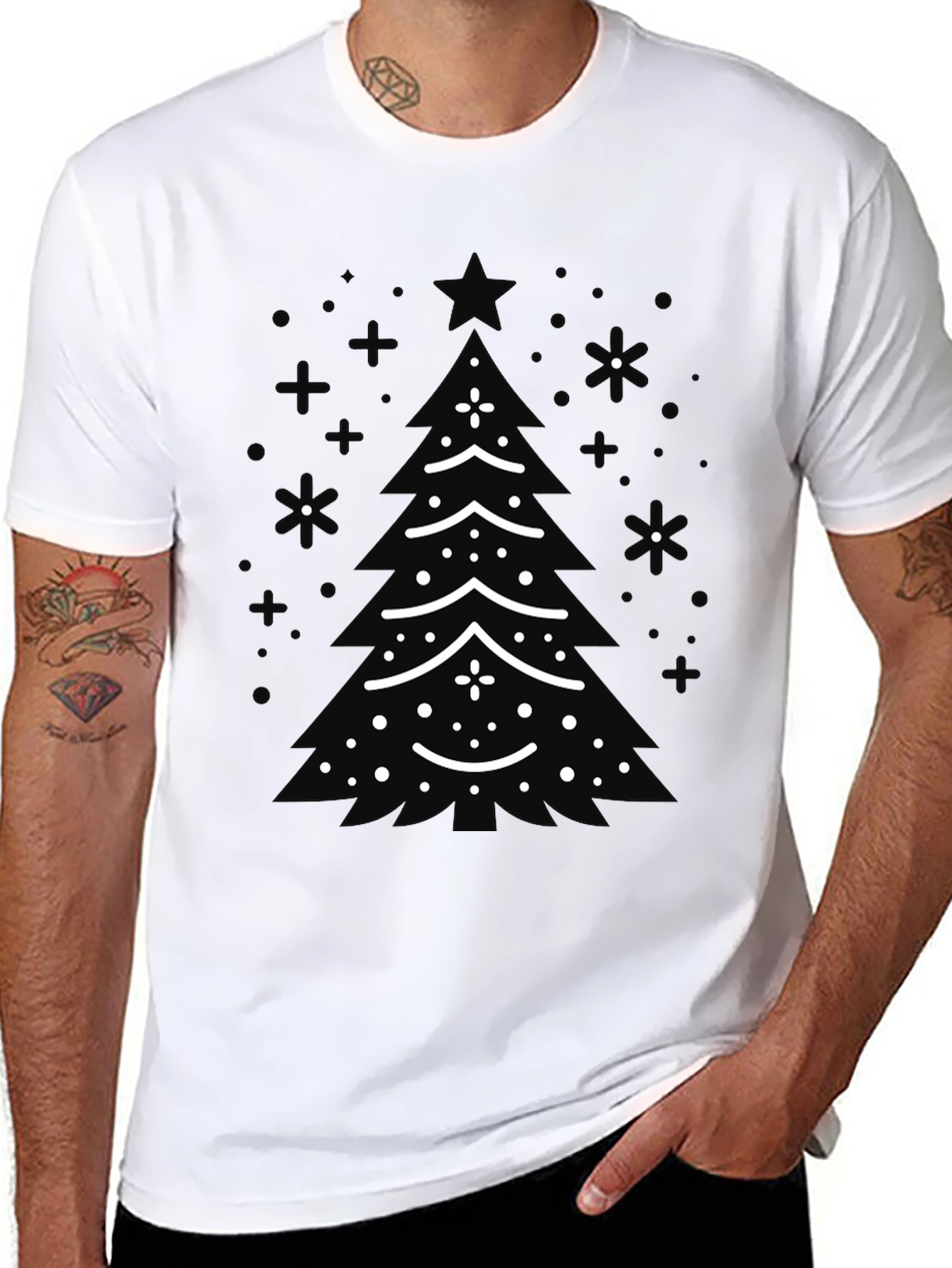 Festive Christmas Tree Graphic Tee - Holiday Style