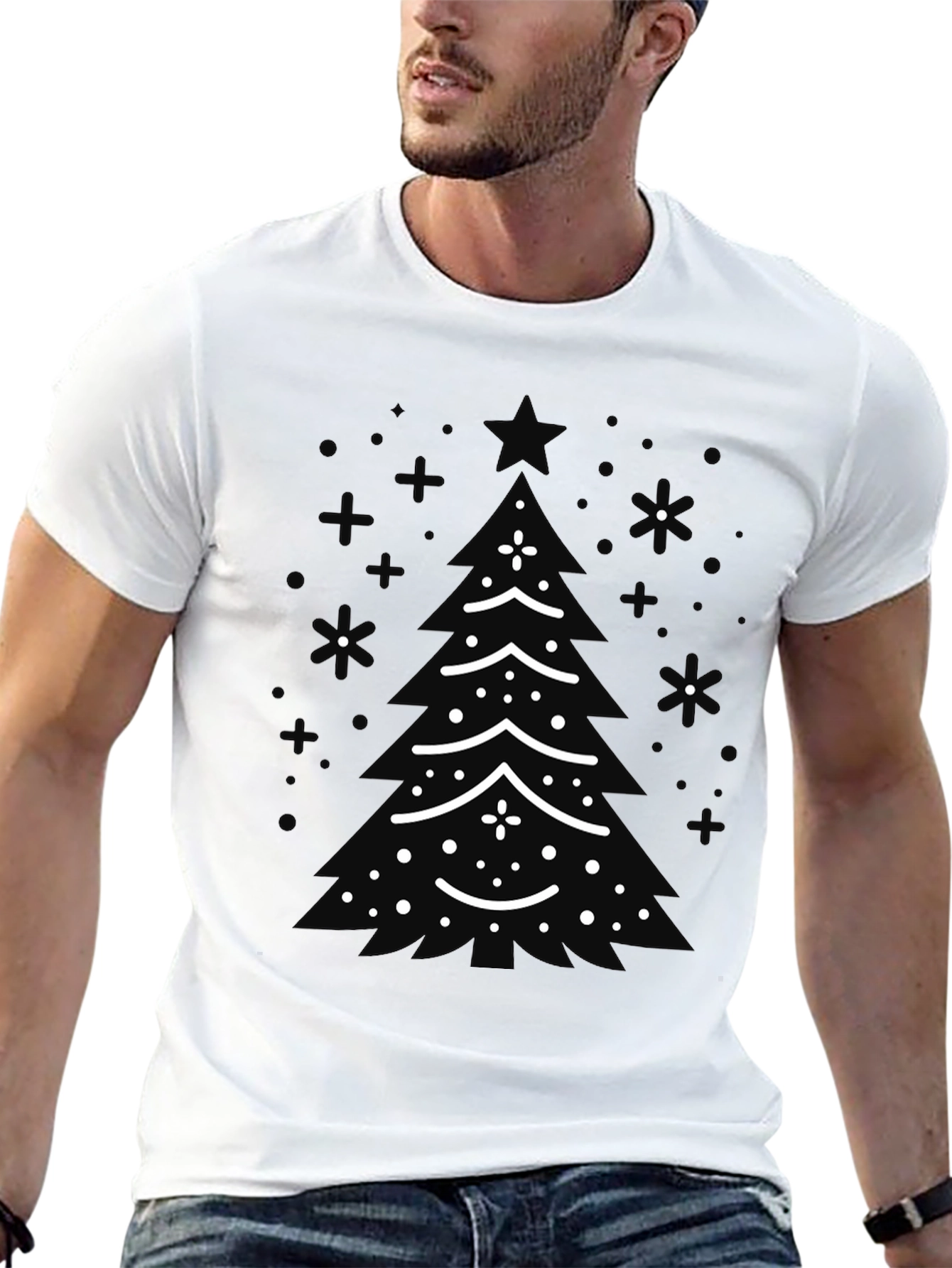 Festive Christmas Tree Graphic Tee - Holiday Style