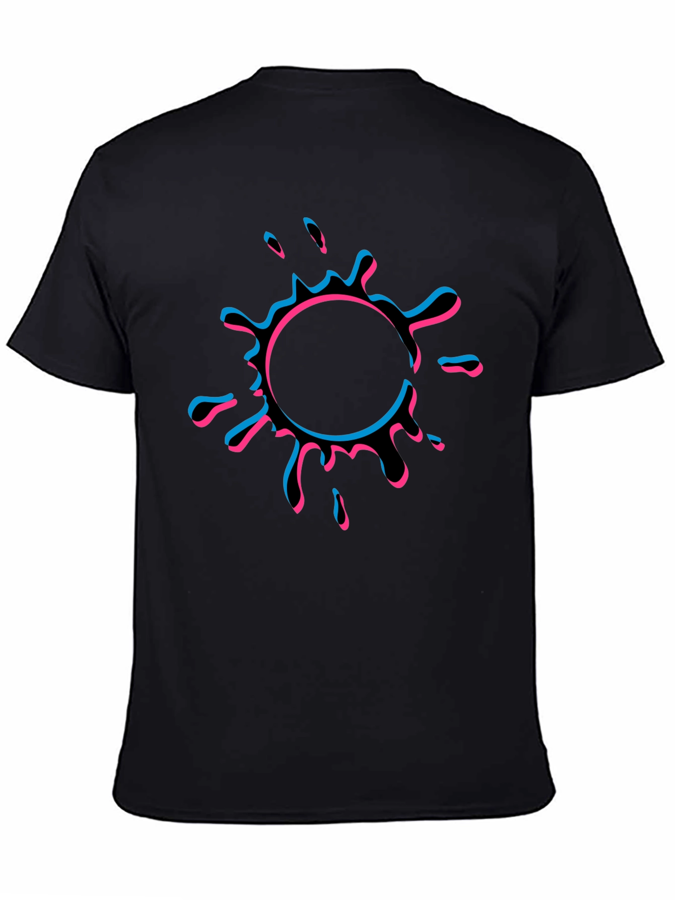 Abstract Splatter Graphic Tee - Mens Black T-Shirt