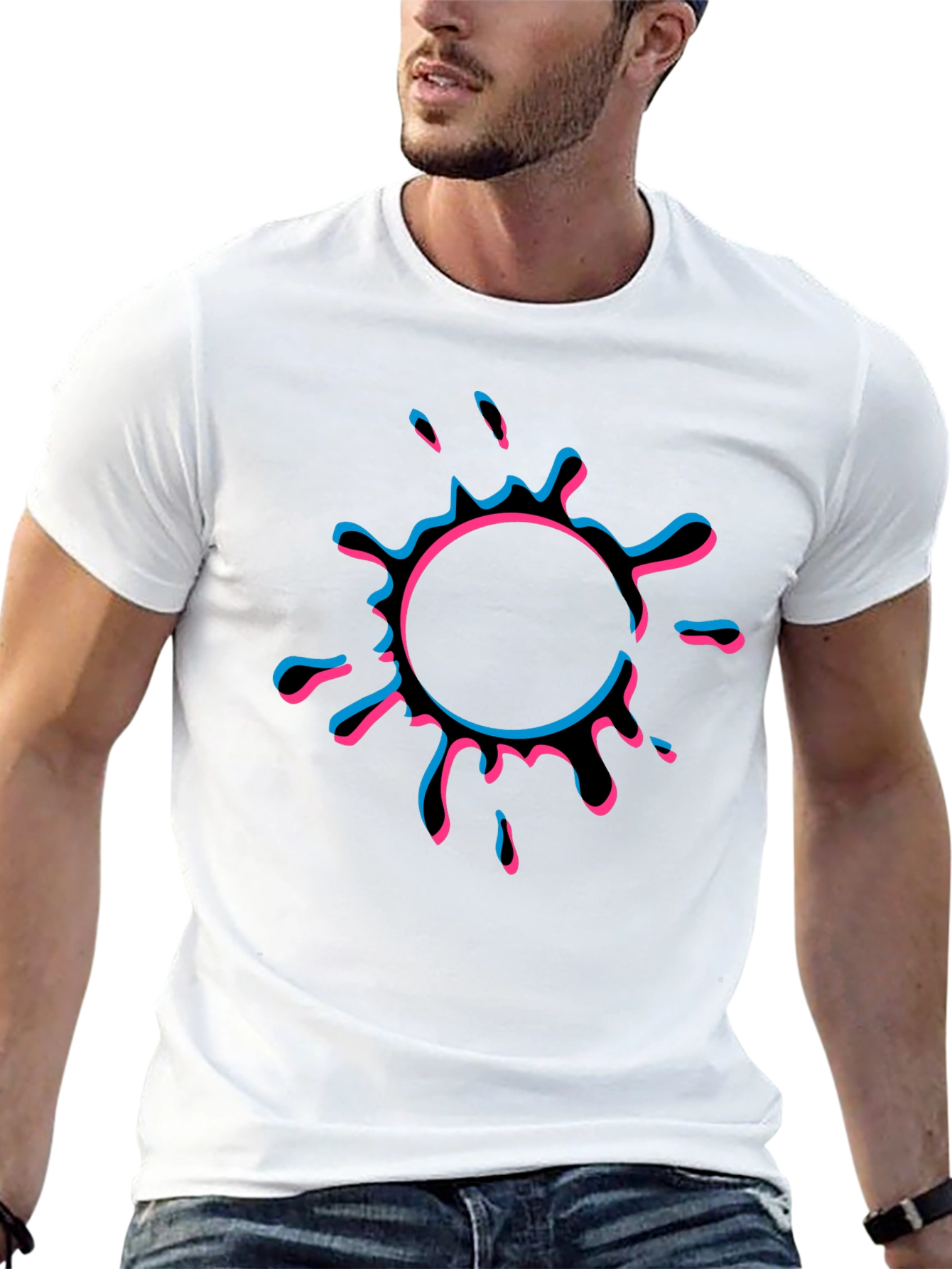 Abstract Splatter Graphic Tee - Mens Black T-Shirt
