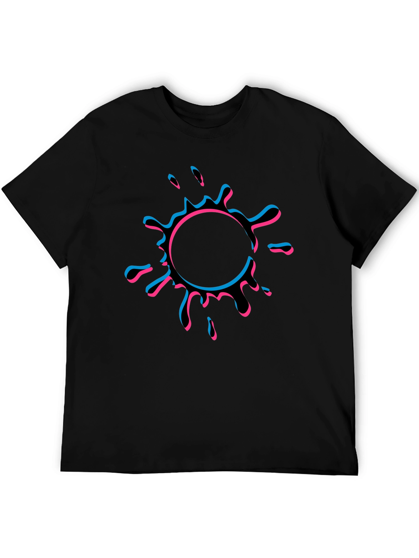 Abstract Splatter Graphic Tee - Mens Black T-Shirt